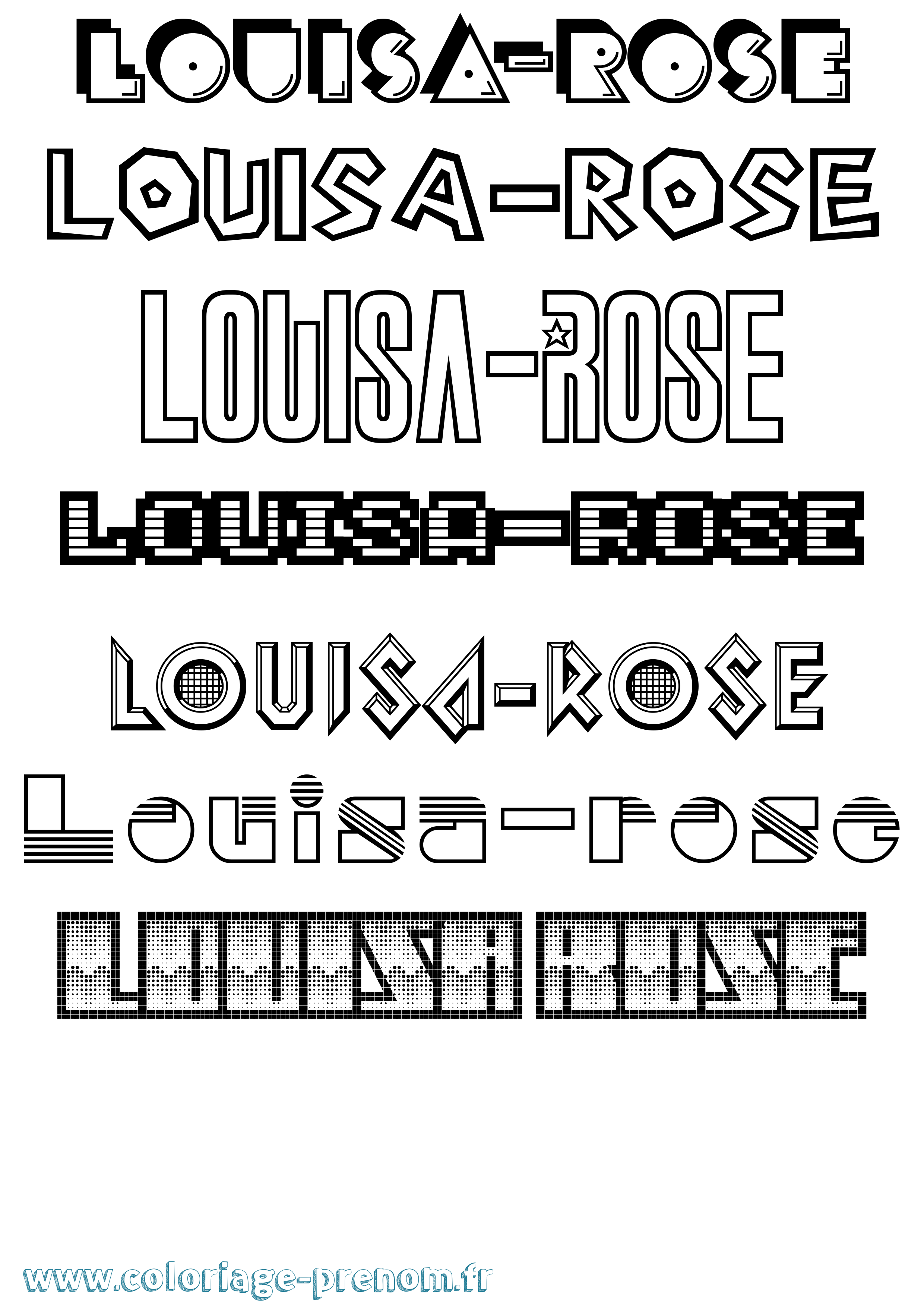Coloriage Louisa-Rose Jeux Vidéos Coloriage prénom Louisa-Rose Jeux Vidéos