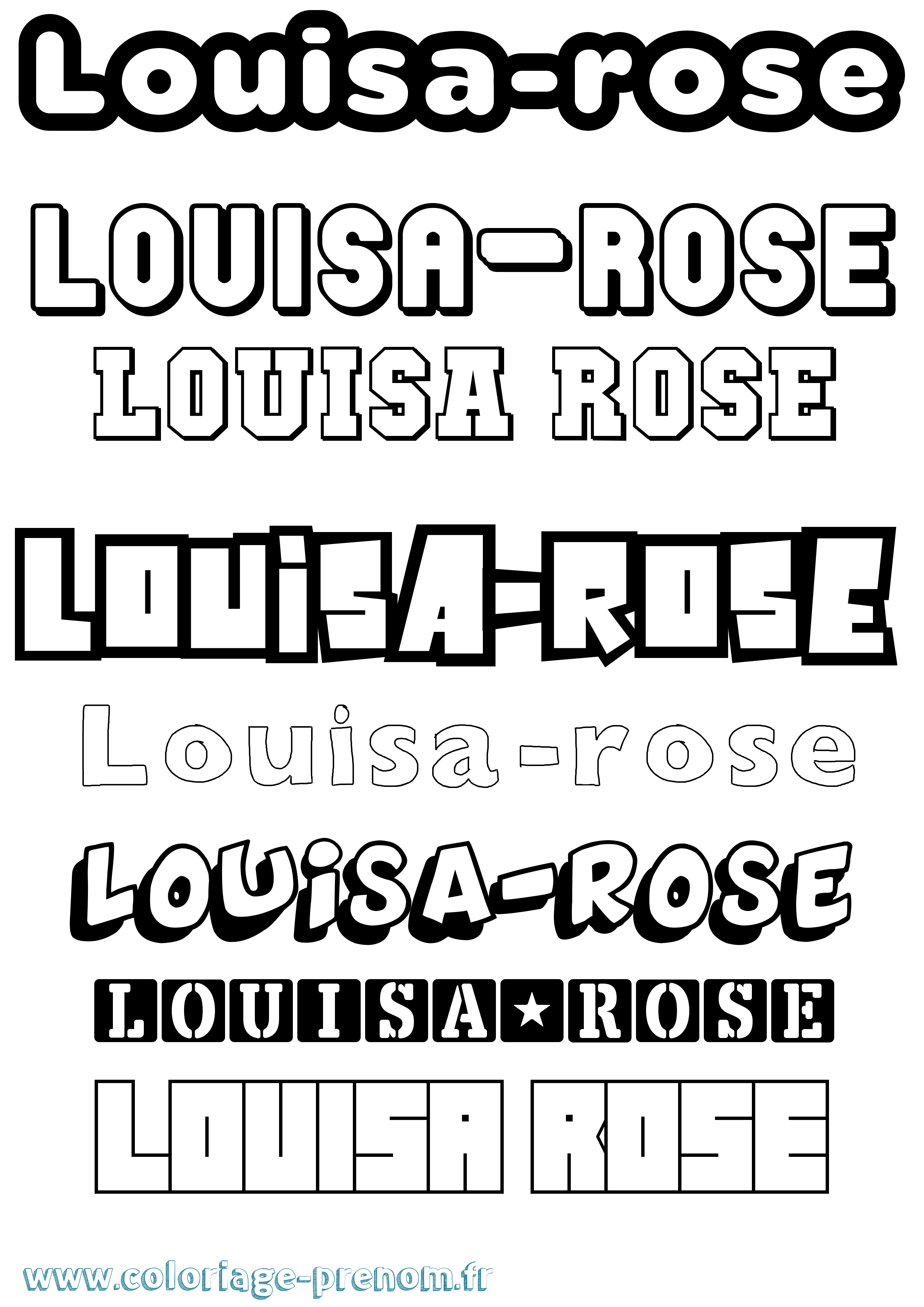 Coloriage Louisa-Rose Simple Coloriage prénom Louisa-Rose Simple