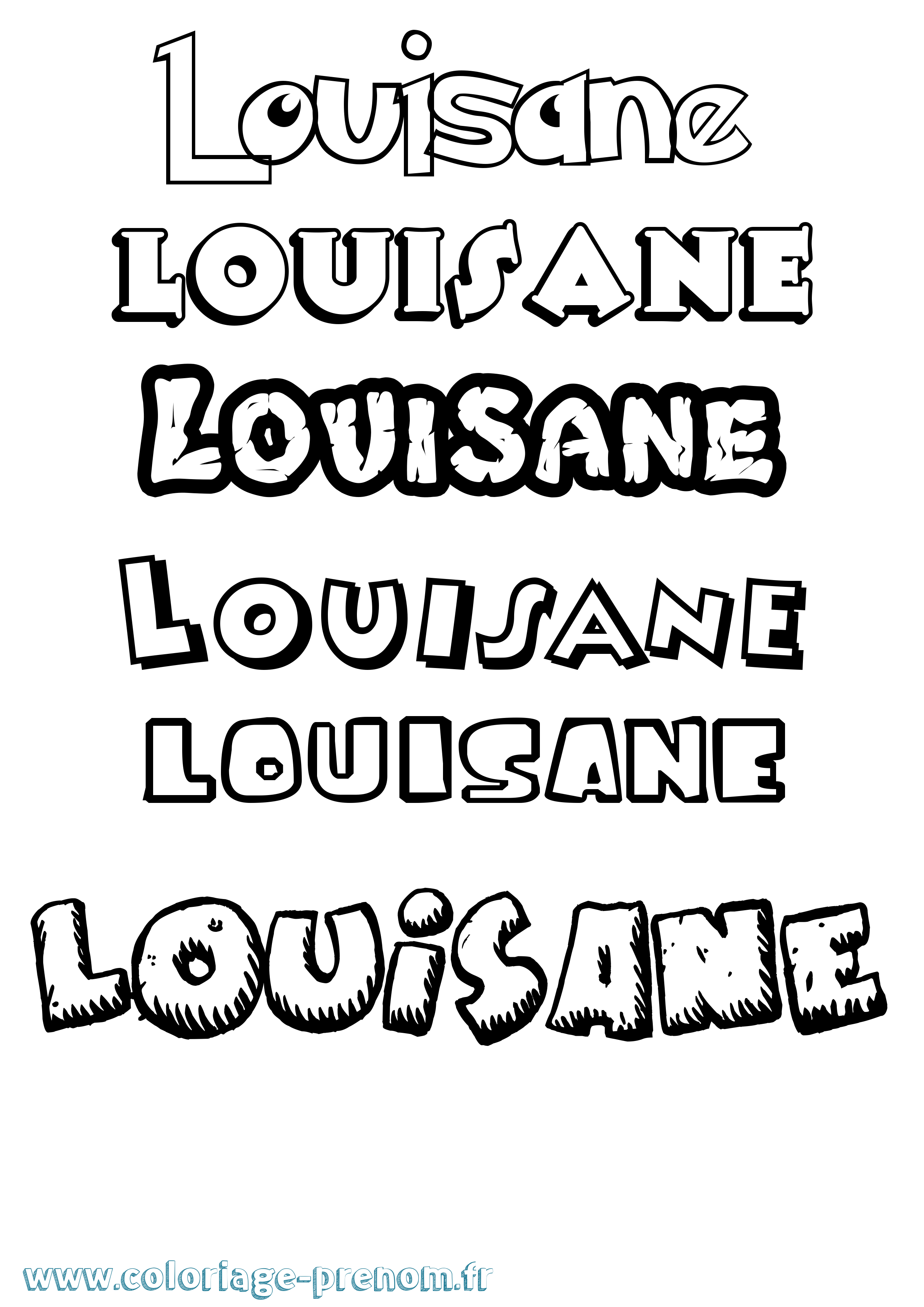 Coloriage Louisane Dessin Animé Coloriage prénom Louisane Dessin Animé