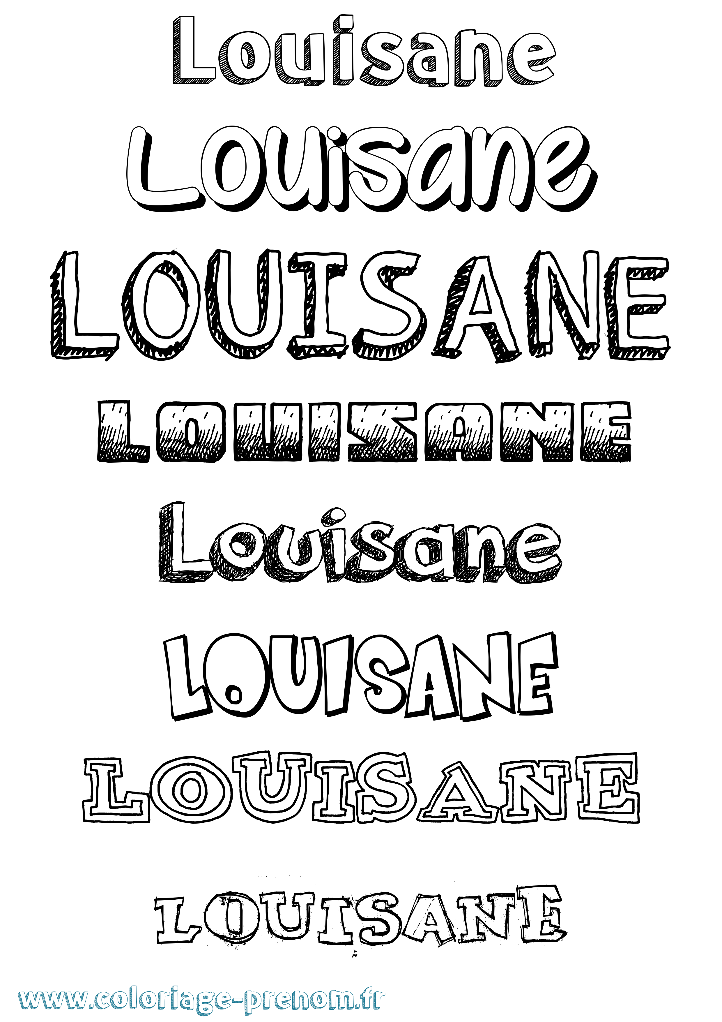 Coloriage Louisane Dessiné Coloriage prénom Louisane Dessiné