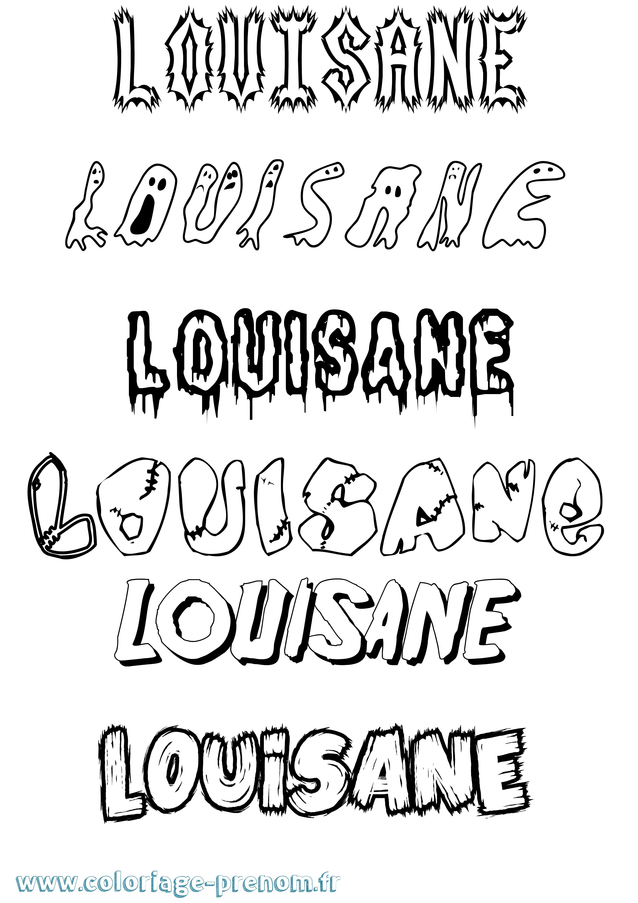 Coloriage Louisane Frisson Coloriage prénom Louisane Frisson