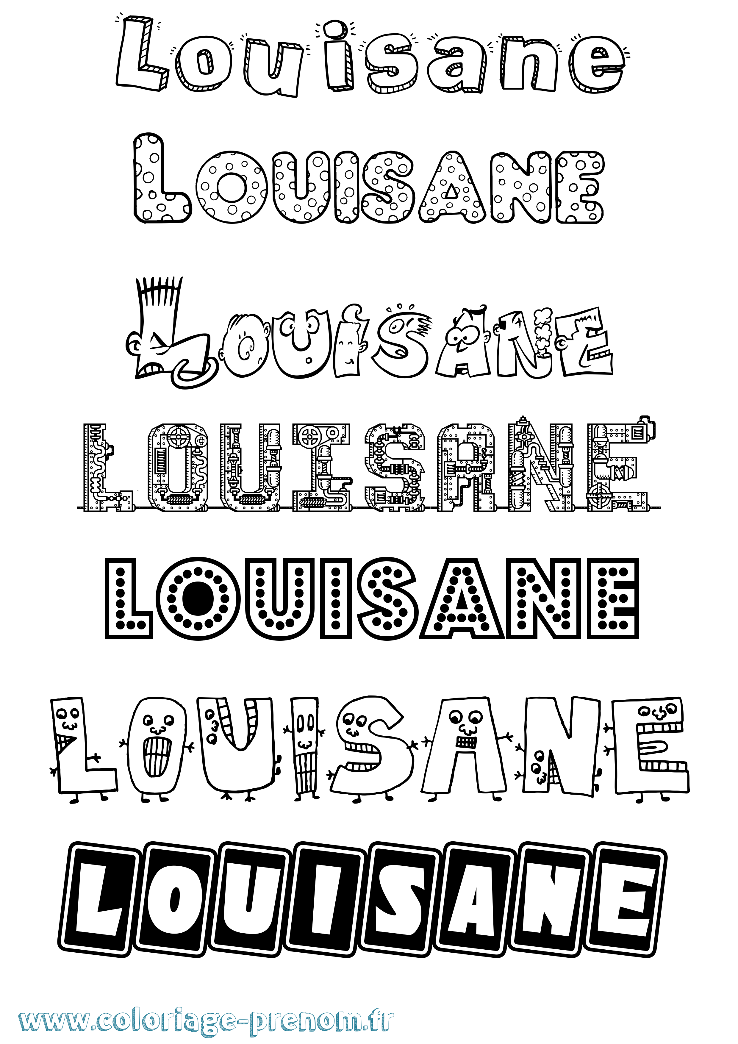 Coloriage Louisane Fun Coloriage prénom Louisane Fun