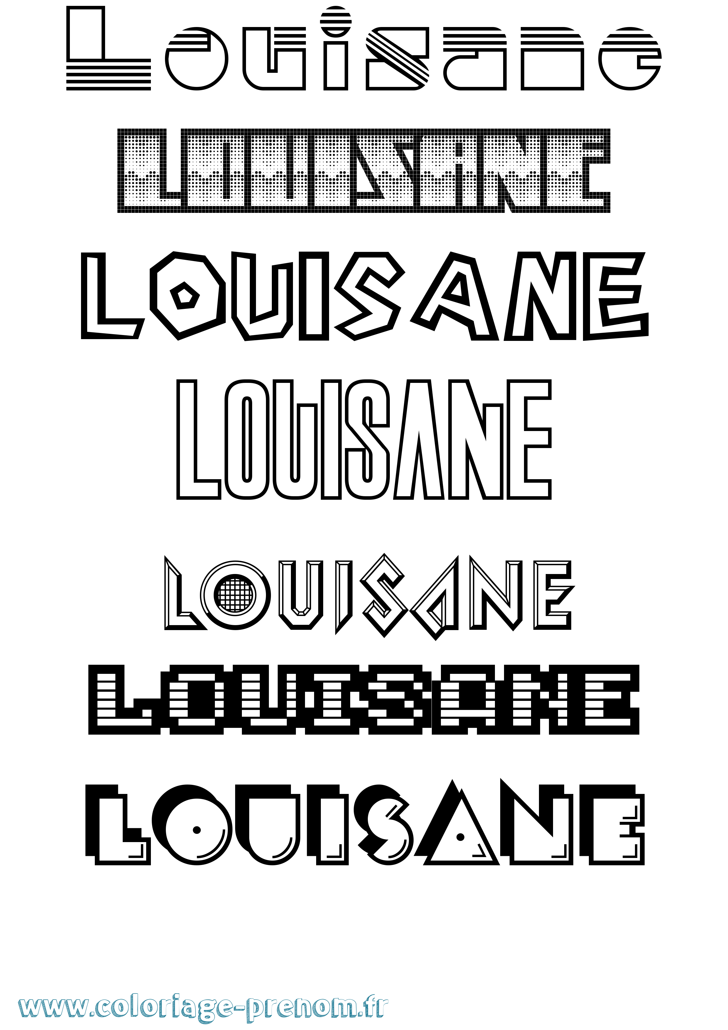 Coloriage Louisane Jeux Vidéos Coloriage prénom Louisane Jeux Vidéos