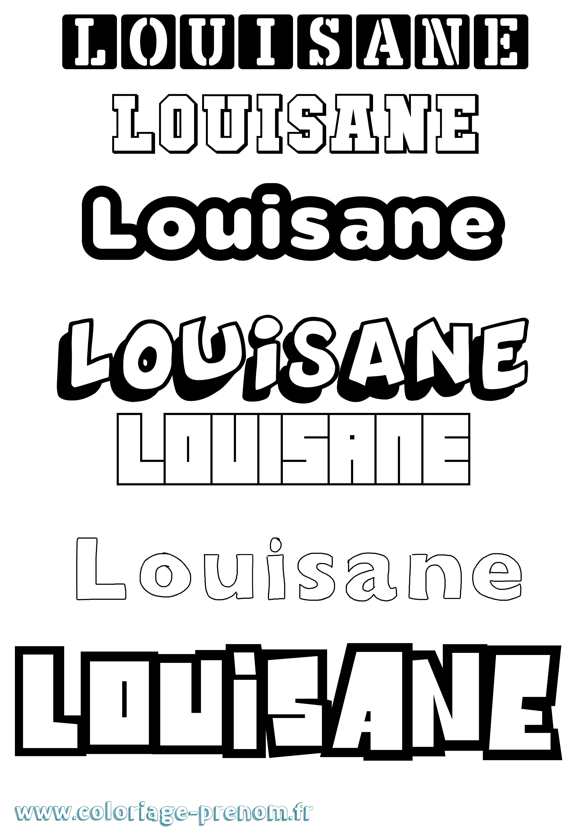 Coloriage Louisane Simple Coloriage prénom Louisane Simple