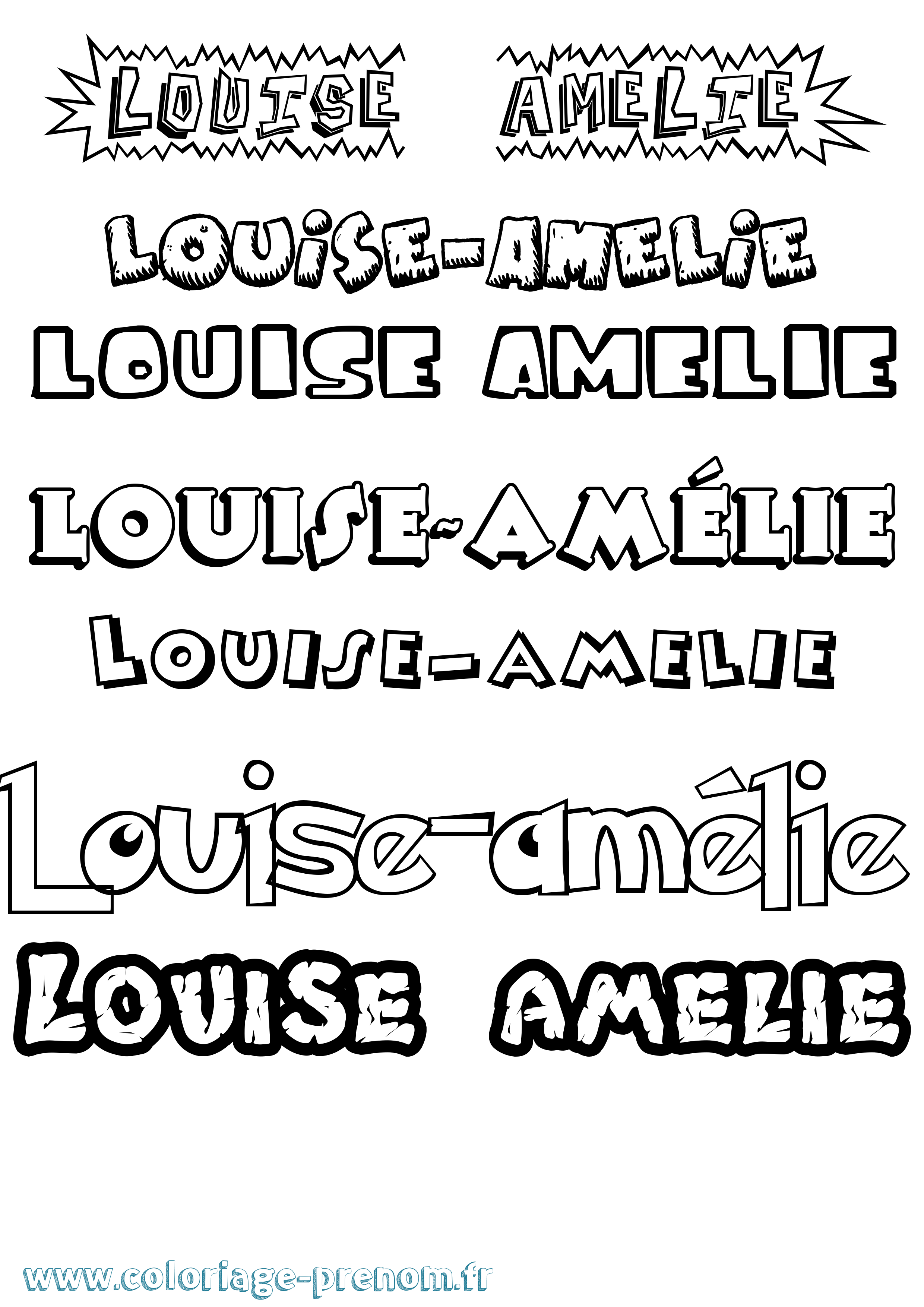 Coloriage Louise-Amélie Dessin Animé Coloriage prénom Louise-Amélie Dessin Animé