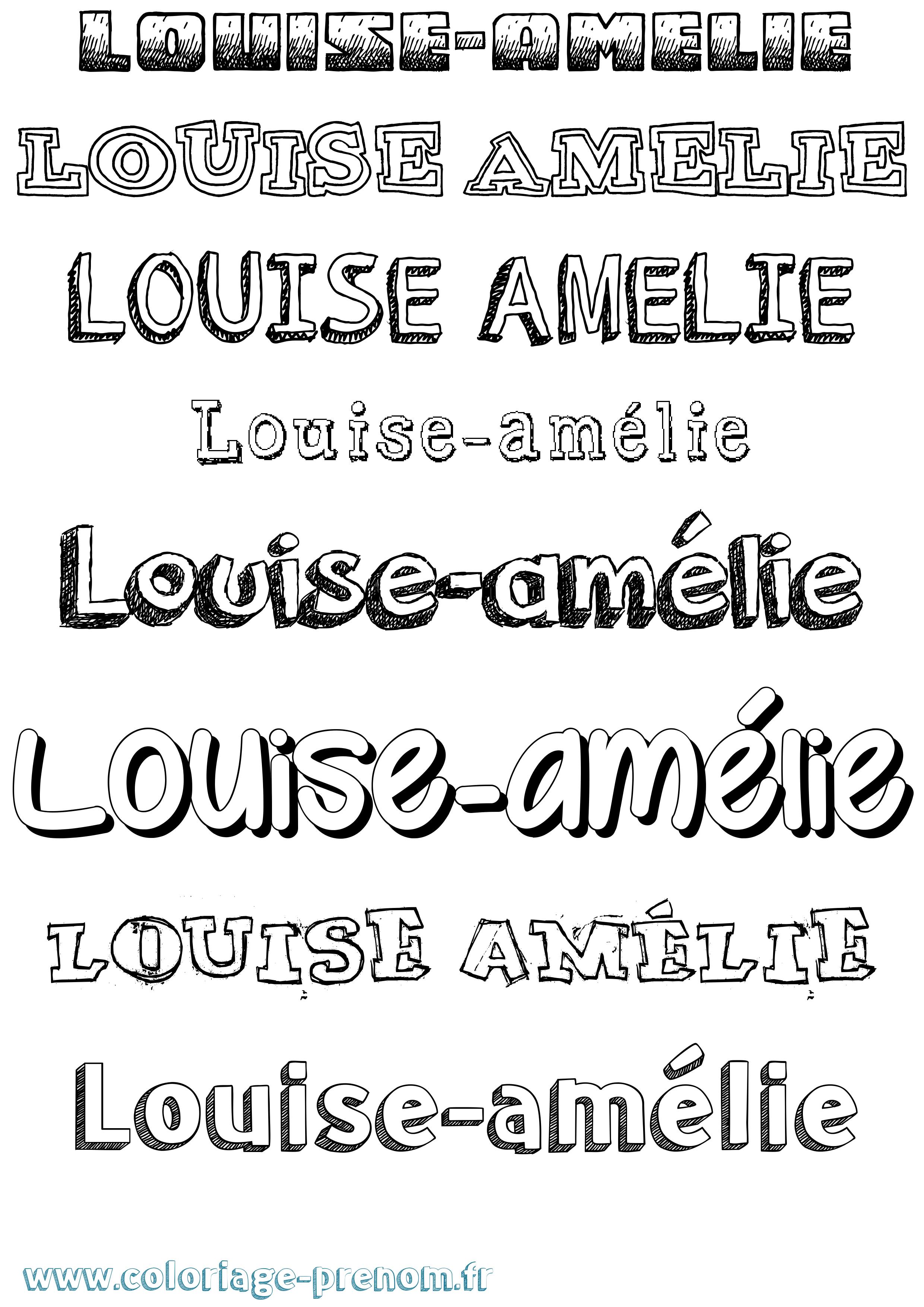 Coloriage Louise-Amélie Dessiné Coloriage prénom Louise-Amélie Dessiné