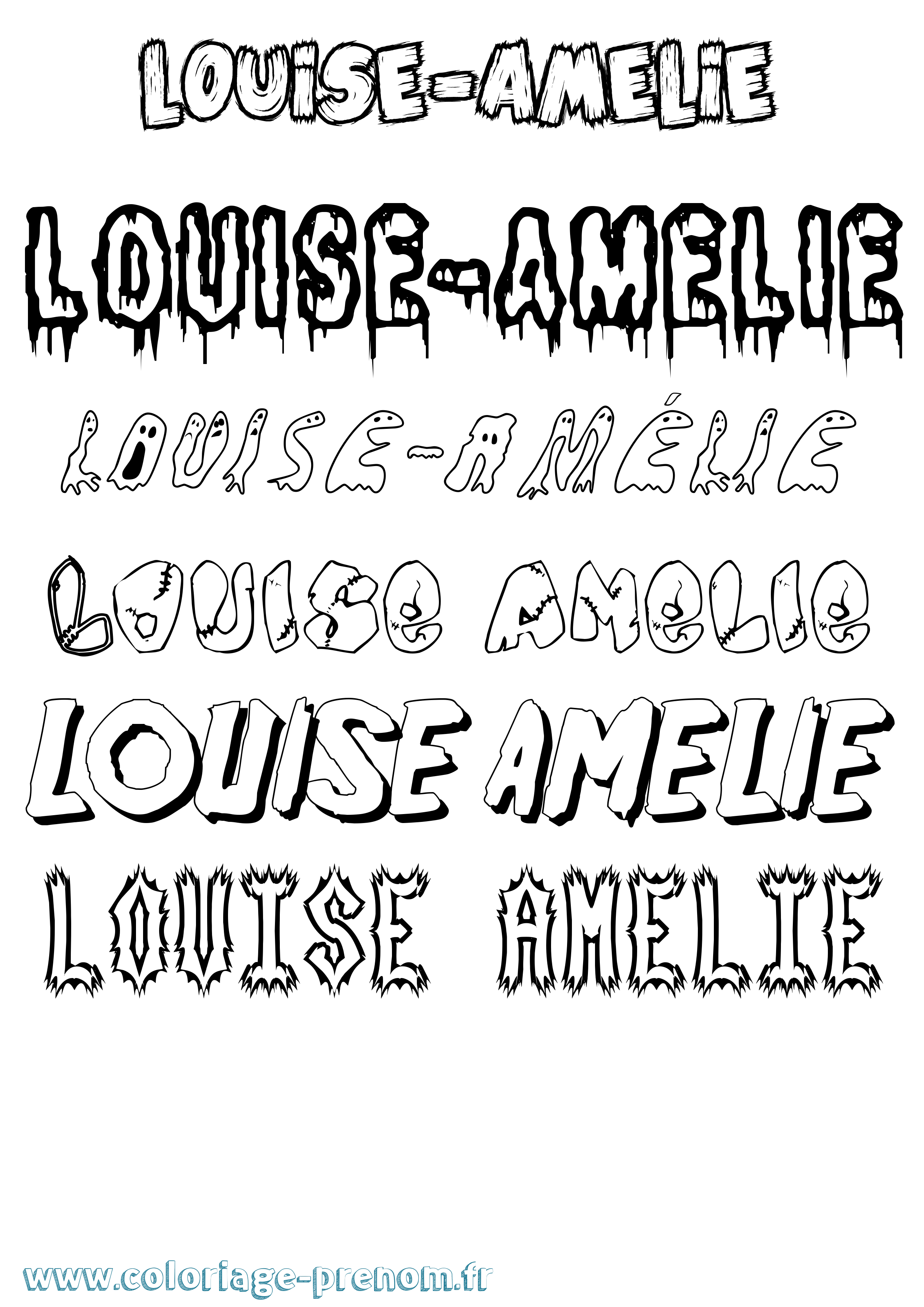 Coloriage Louise-Amélie Frisson Coloriage prénom Louise-Amélie Frisson