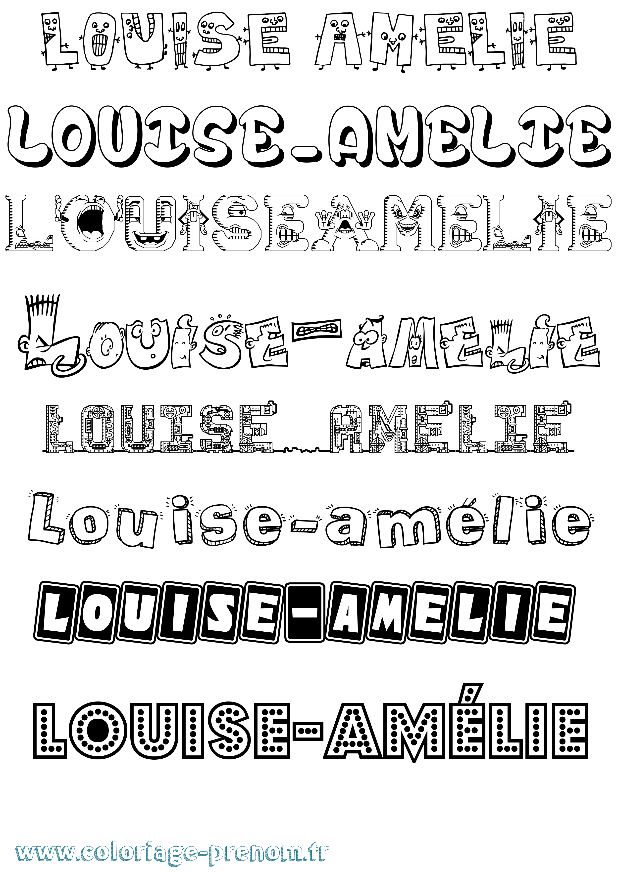 Coloriage Louise-Amélie Fun Coloriage prénom Louise-Amélie Fun