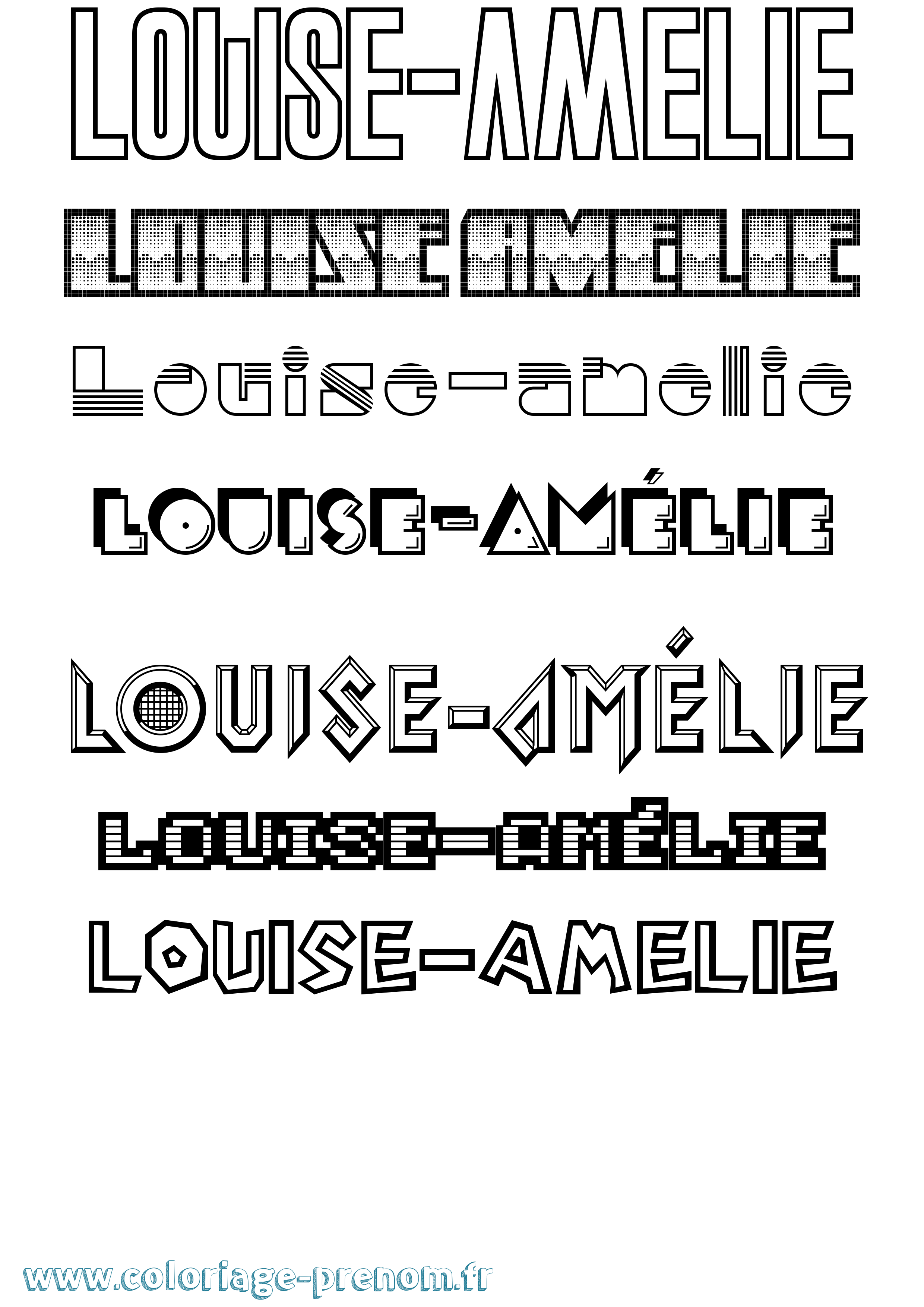 Coloriage Louise-Amélie Jeux Vidéos Coloriage prénom Louise-Amélie Jeux Vidéos