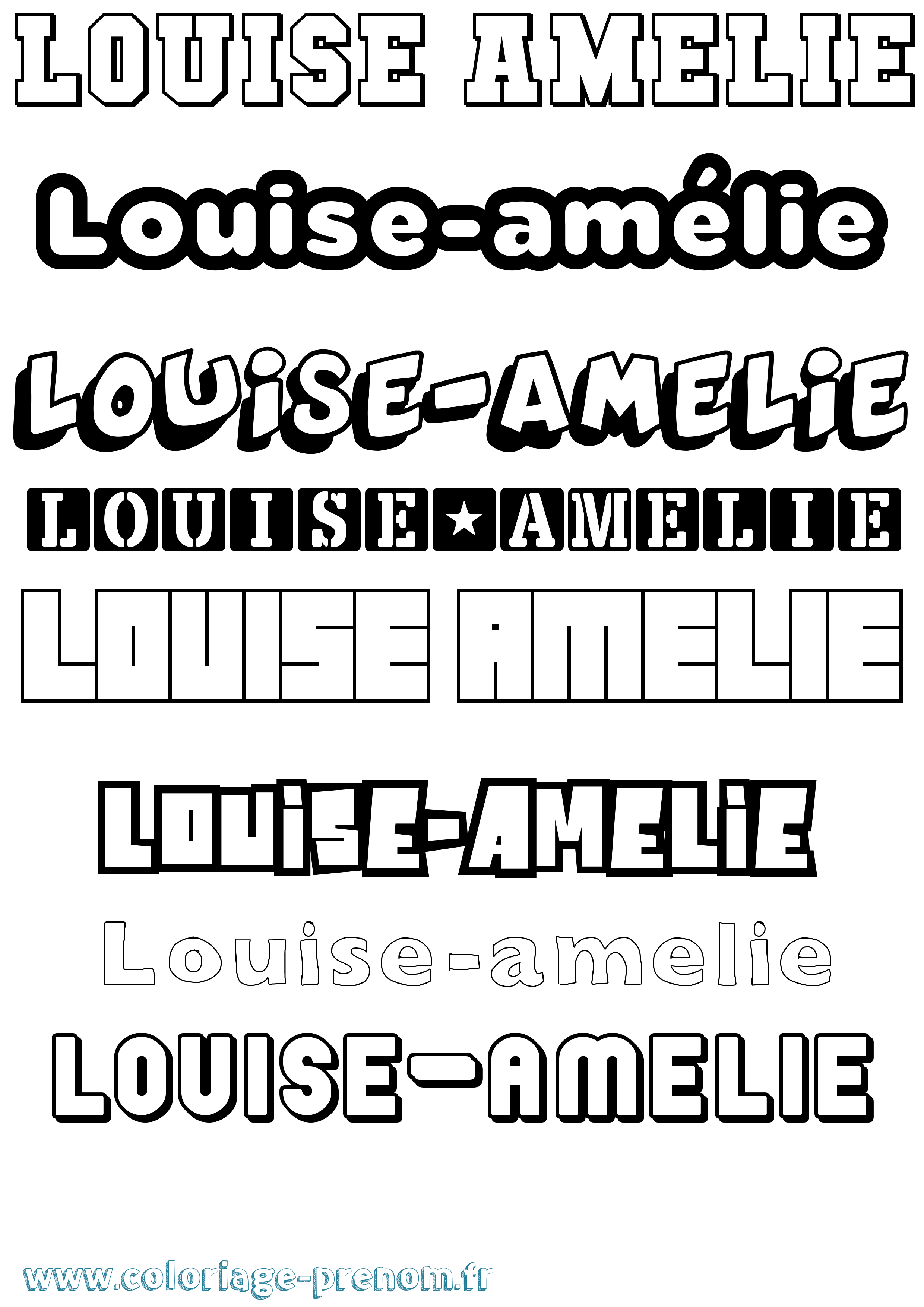 Coloriage Louise-Amélie Simple Coloriage prénom Louise-Amélie Simple