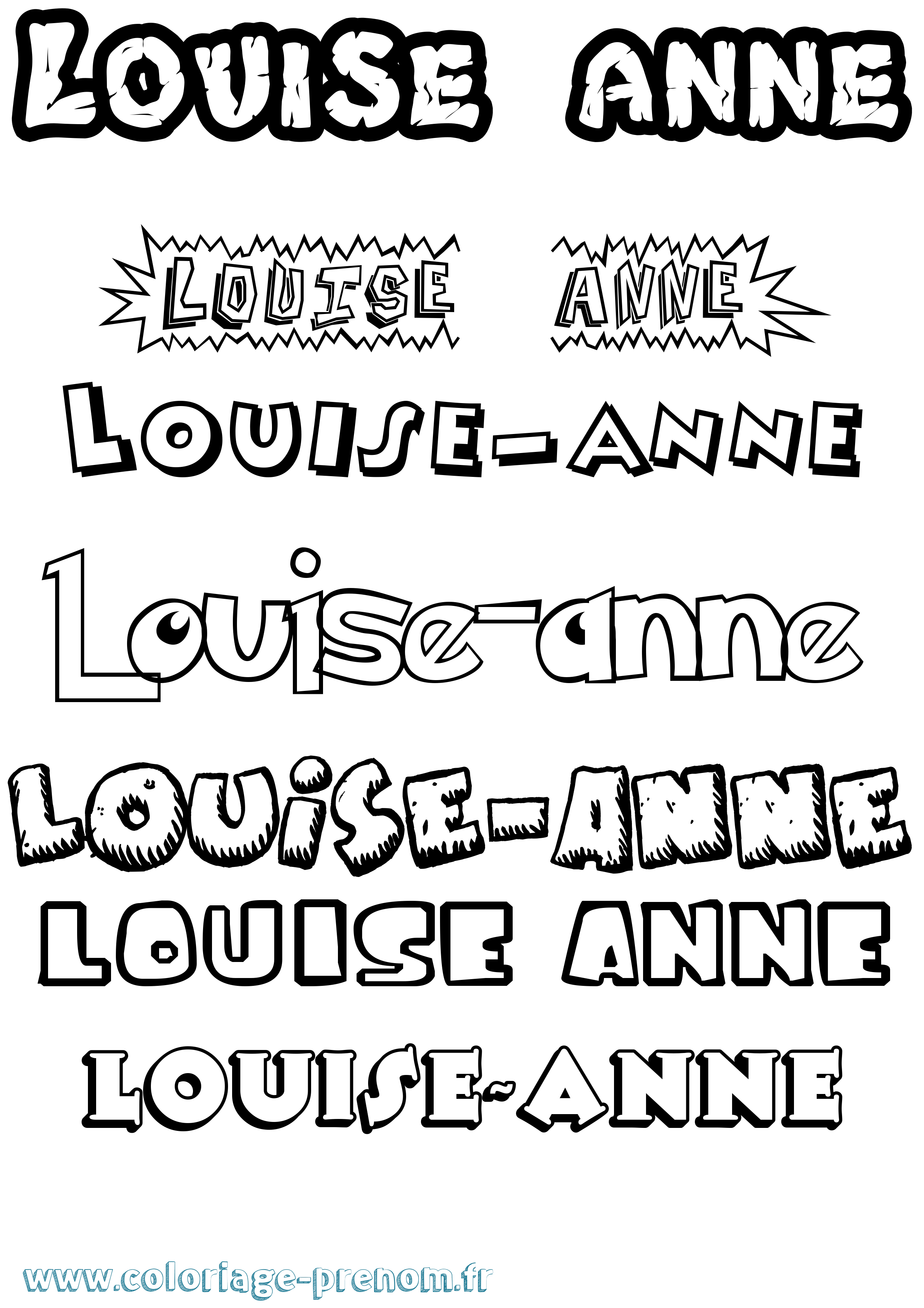 Coloriage Louise-Anne Dessin Animé Coloriage prénom Louise-Anne Dessin Animé