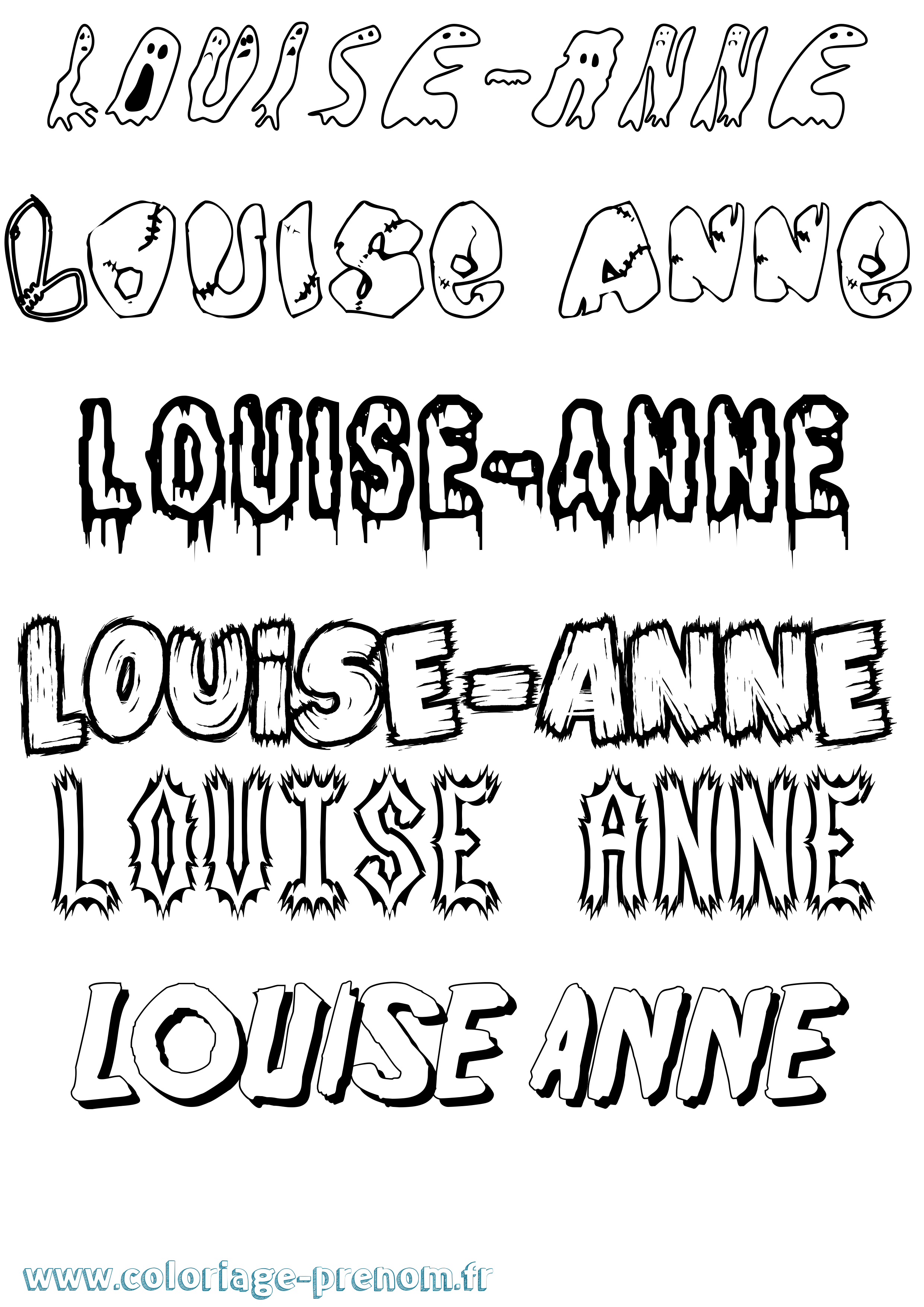 Coloriage Louise-Anne Frisson Coloriage prénom Louise-Anne Frisson