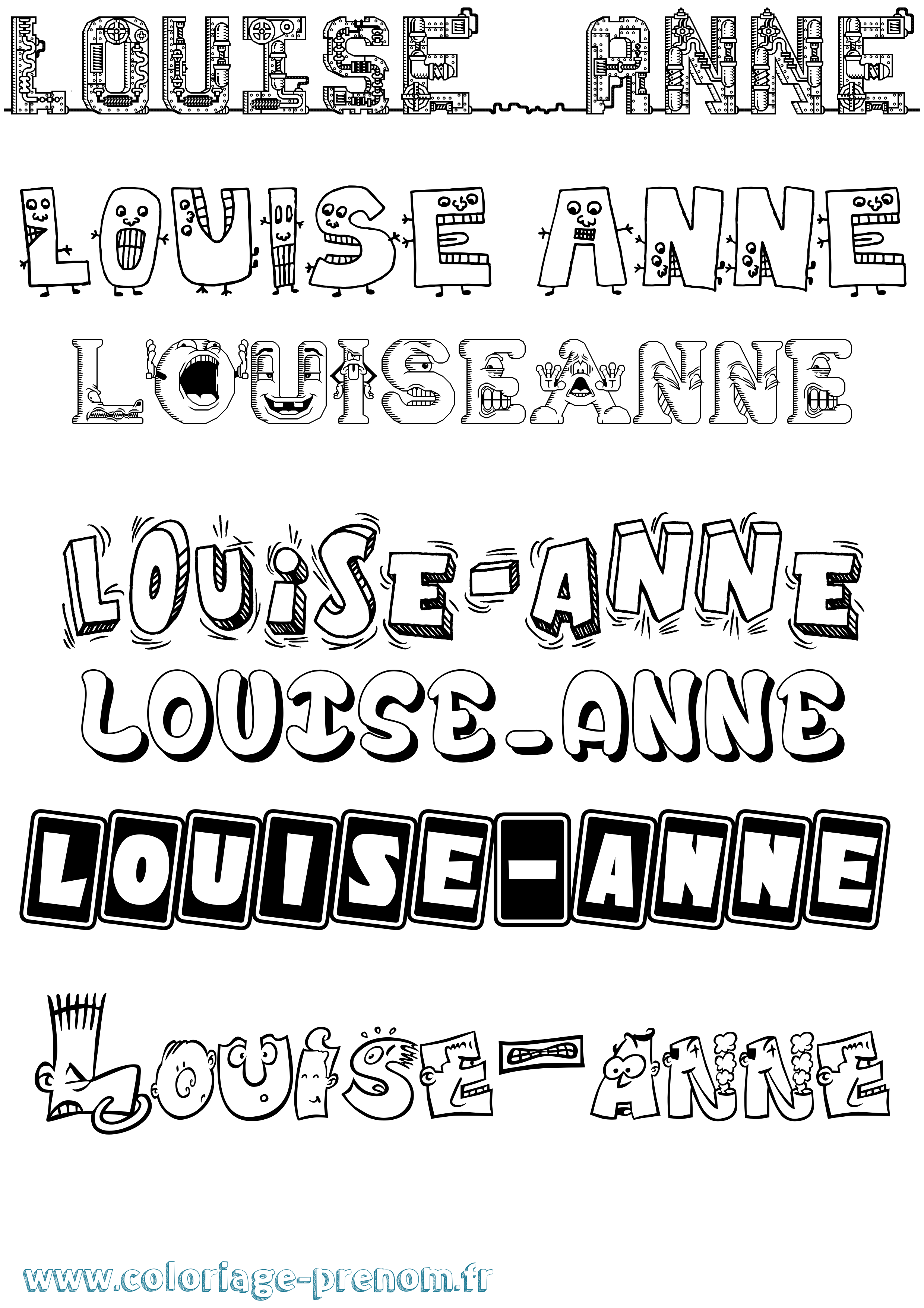 Coloriage Louise-Anne Fun Coloriage prénom Louise-Anne Fun