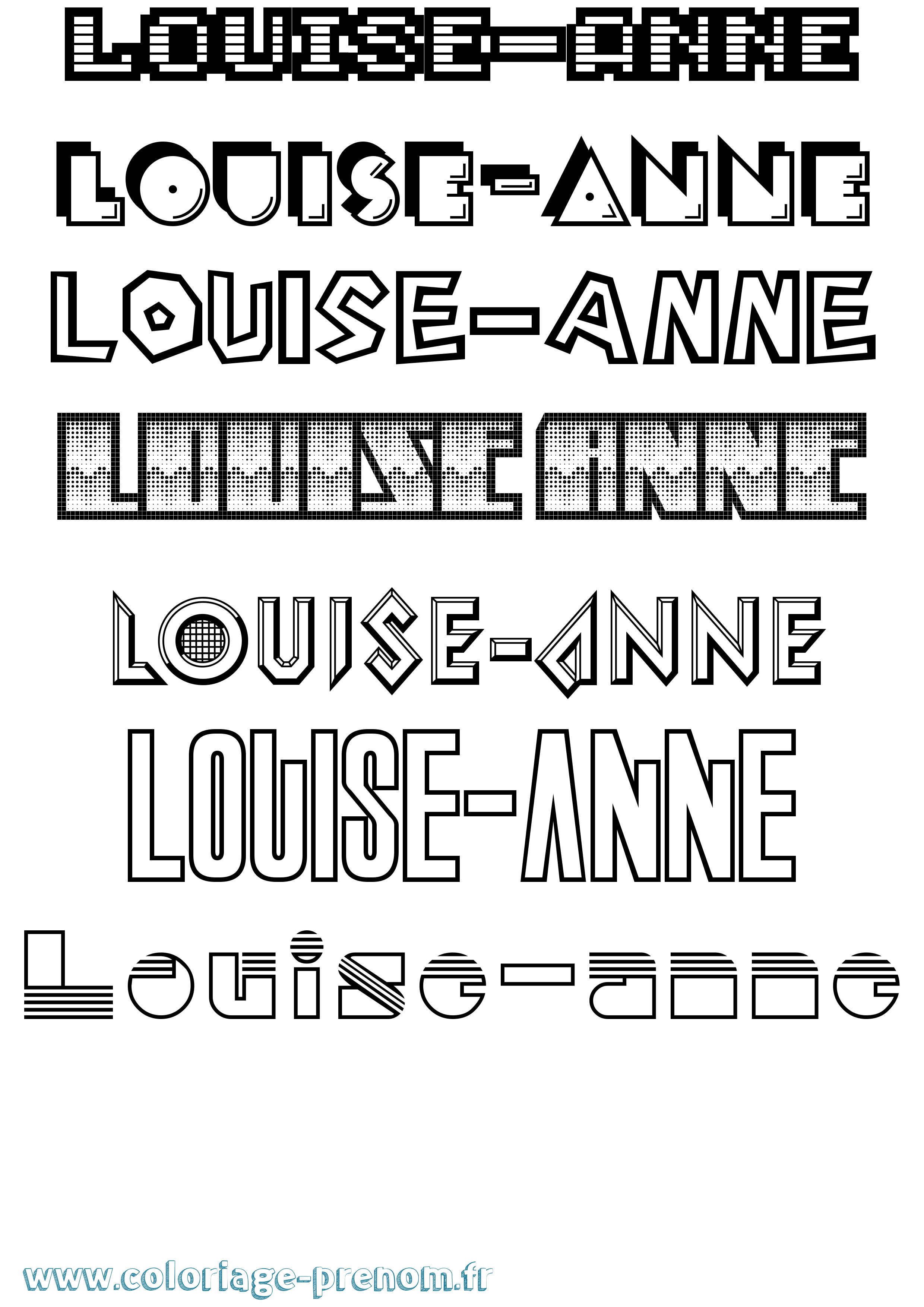 Coloriage Louise-Anne Jeux Vidéos Coloriage prénom Louise-Anne Jeux Vidéos