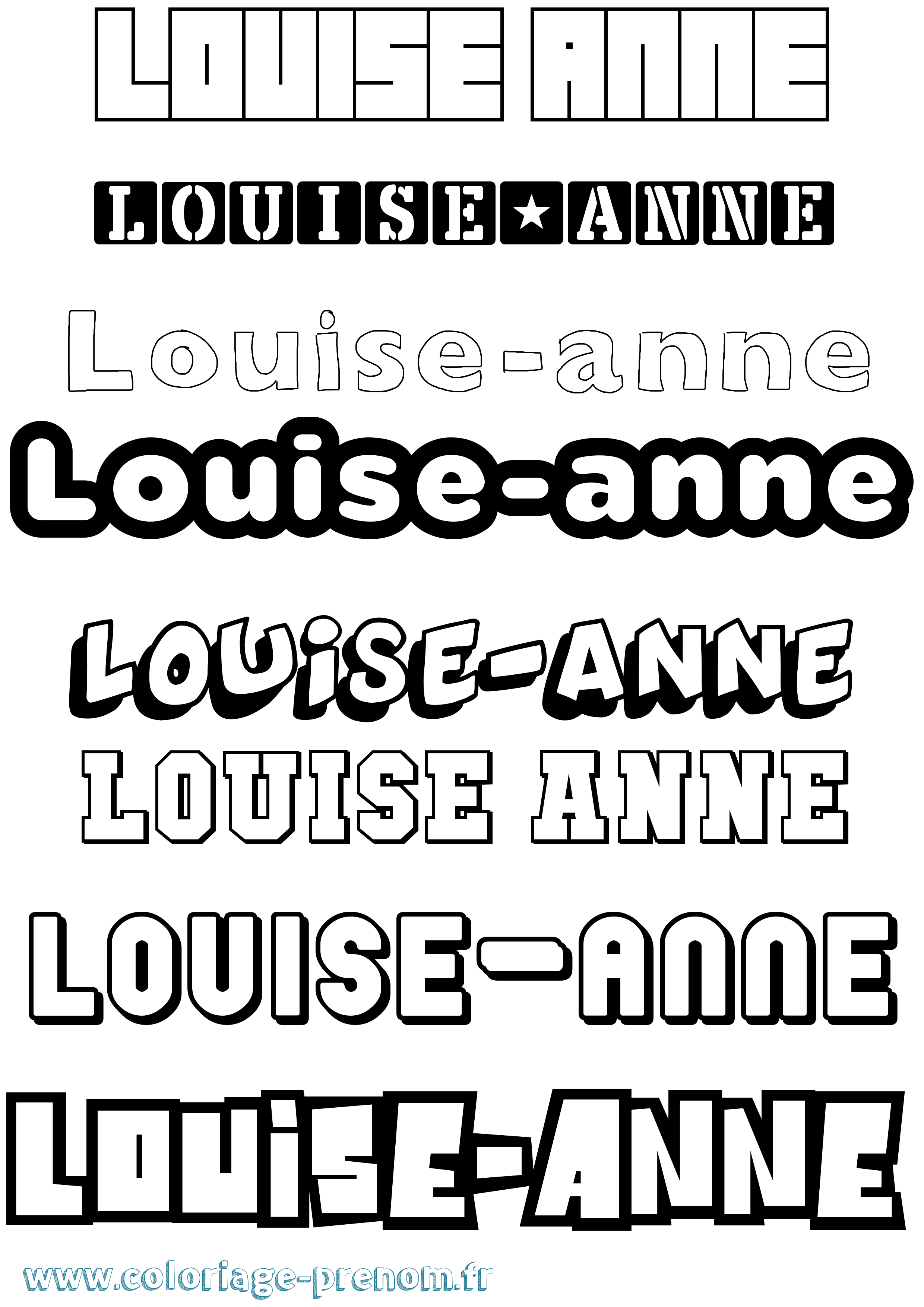 Coloriage Louise-Anne Simple Coloriage prénom Louise-Anne Simple
