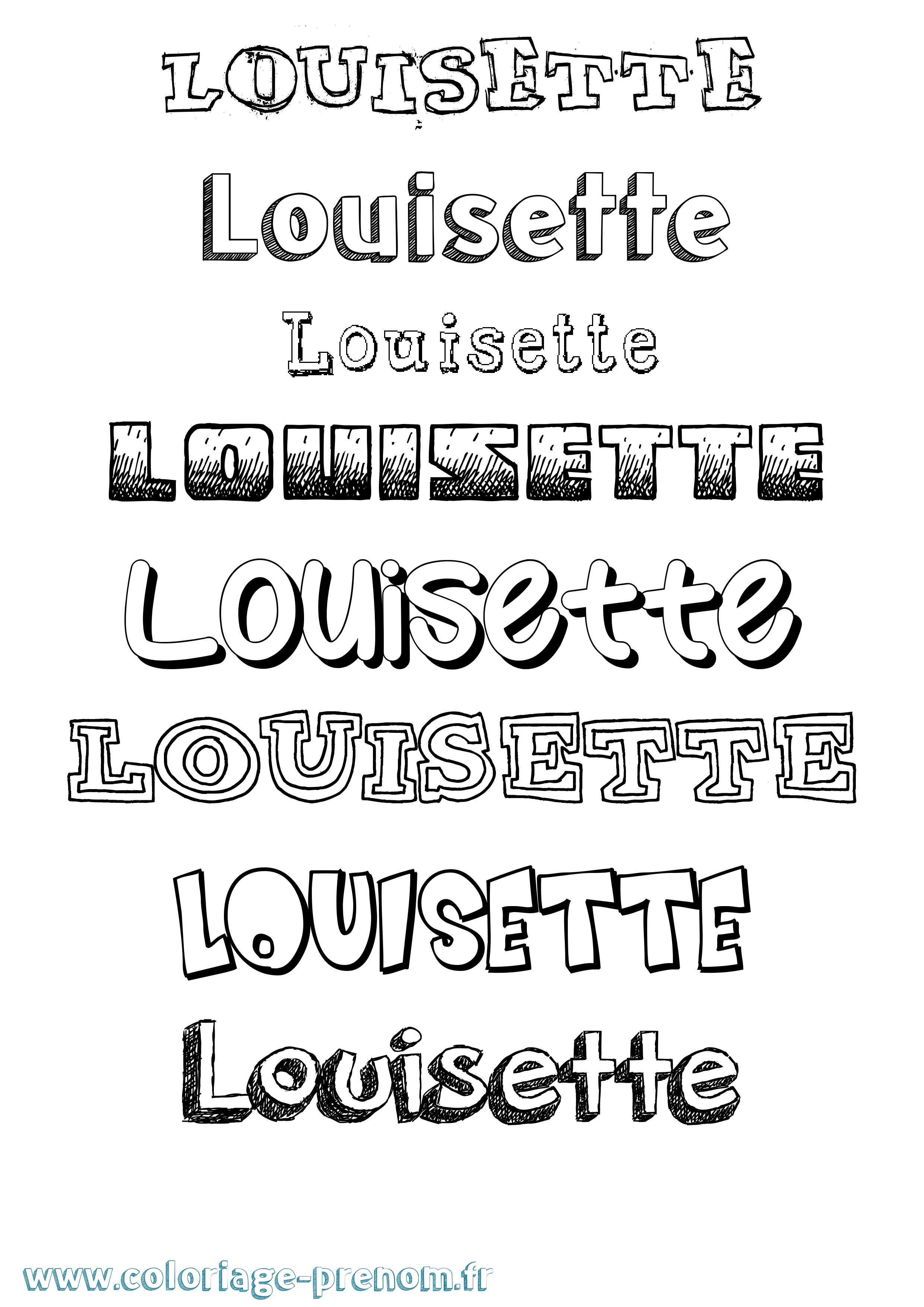 Coloriage Louisette Dessiné Coloriage prénom Louisette Dessiné