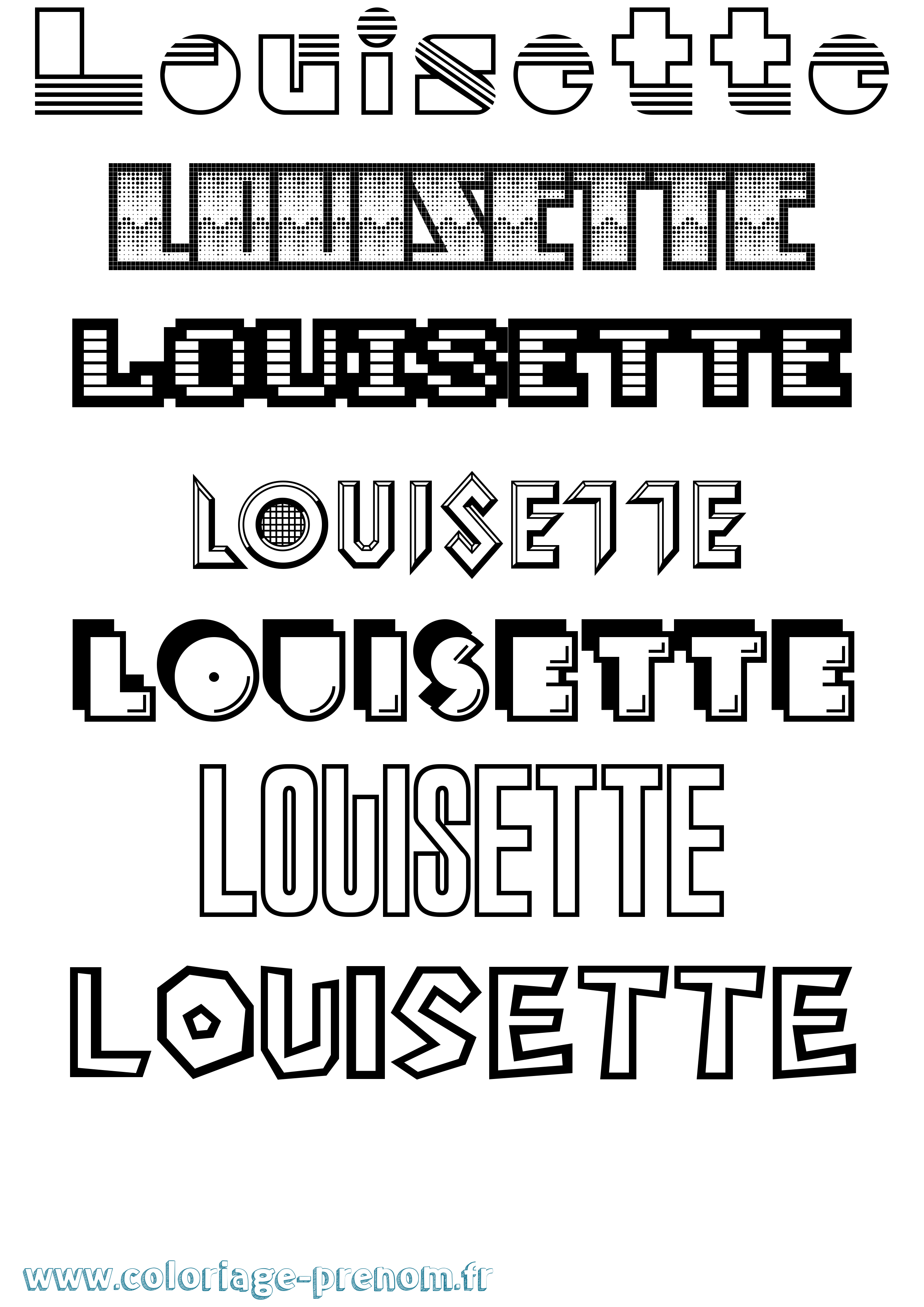 Coloriage Louisette Jeux Vidéos Coloriage prénom Louisette Jeux Vidéos