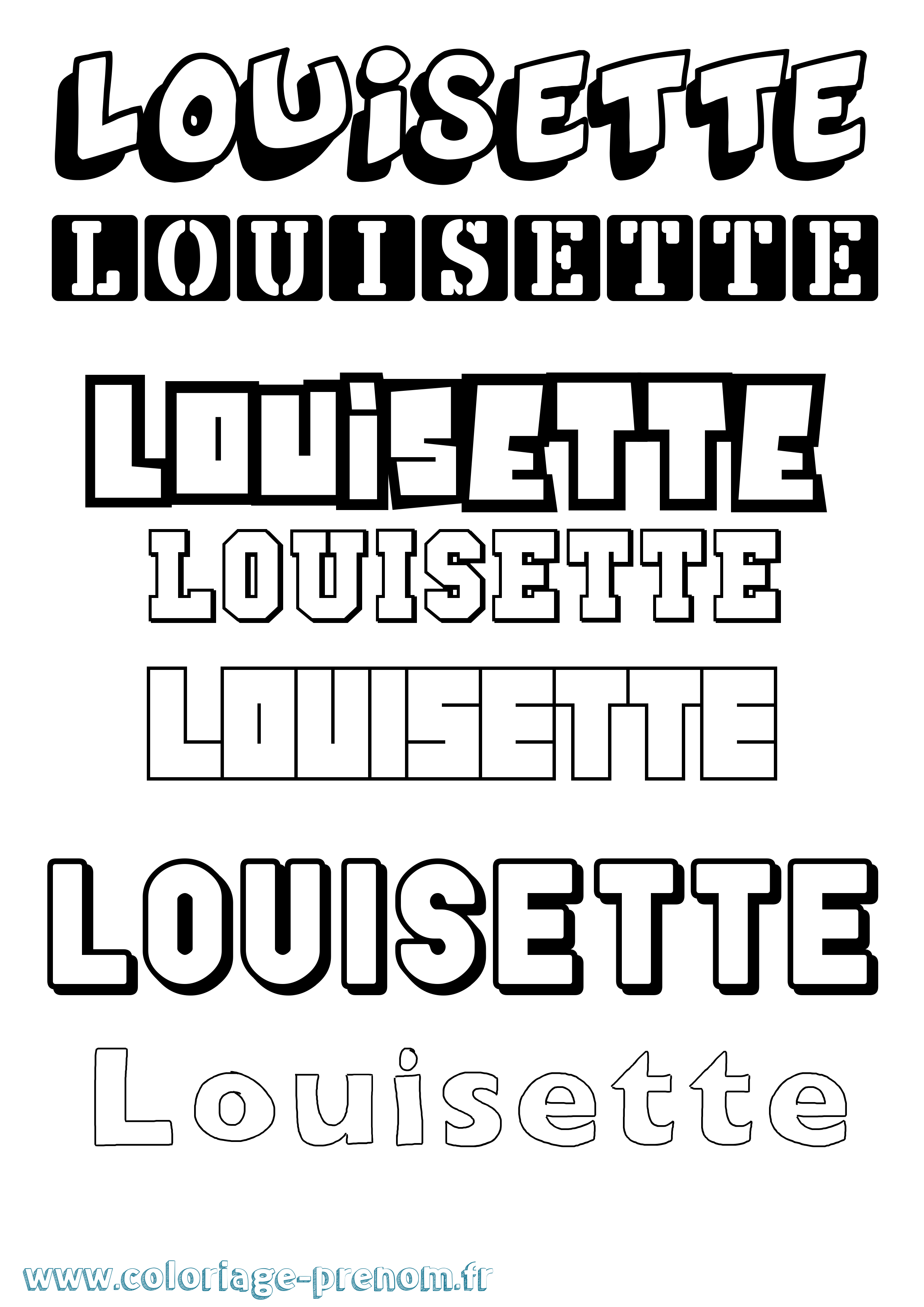 Coloriage Louisette Simple Coloriage prénom Louisette Simple