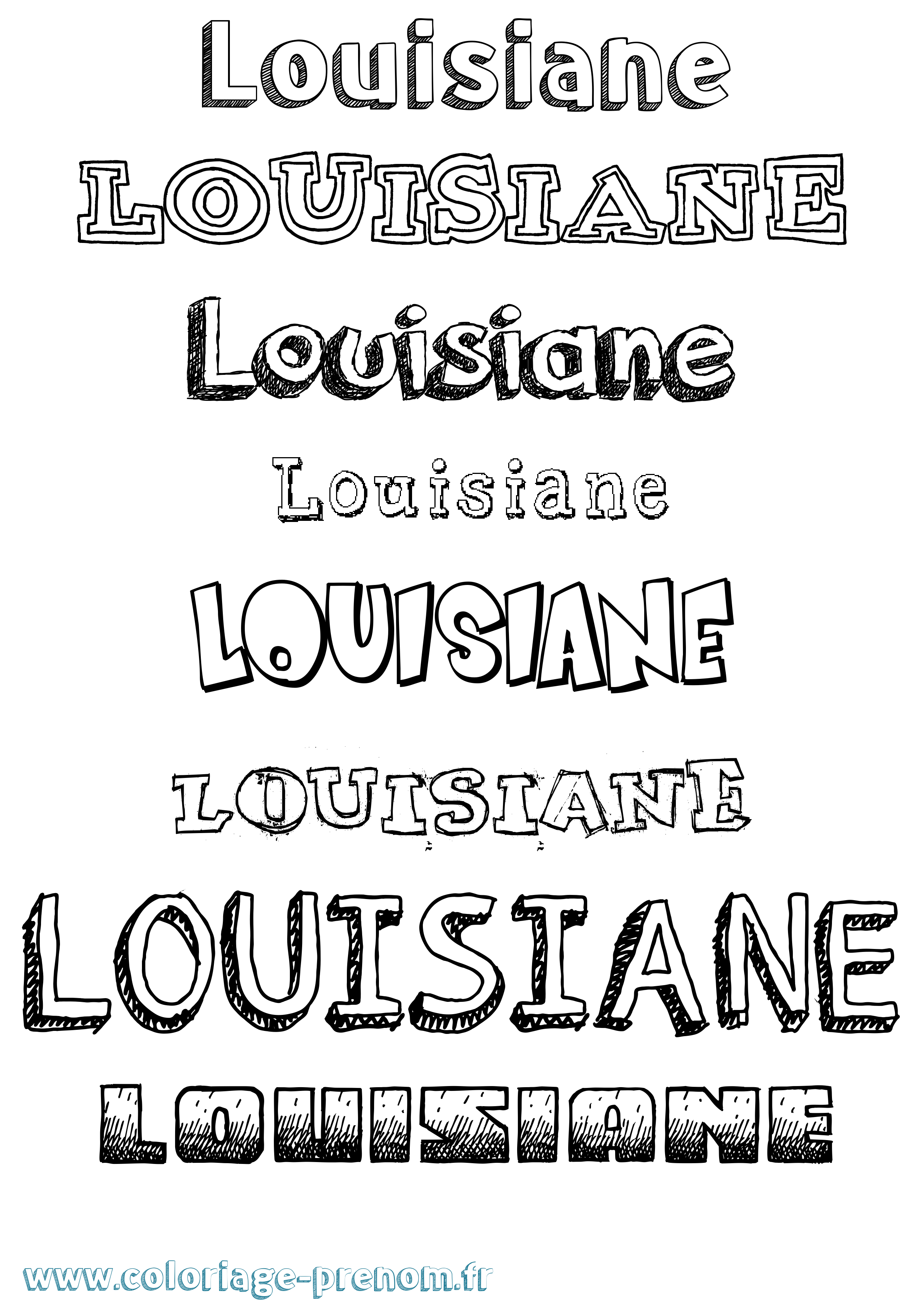 Coloriage Louisiane Dessiné Coloriage prénom Louisiane Dessiné