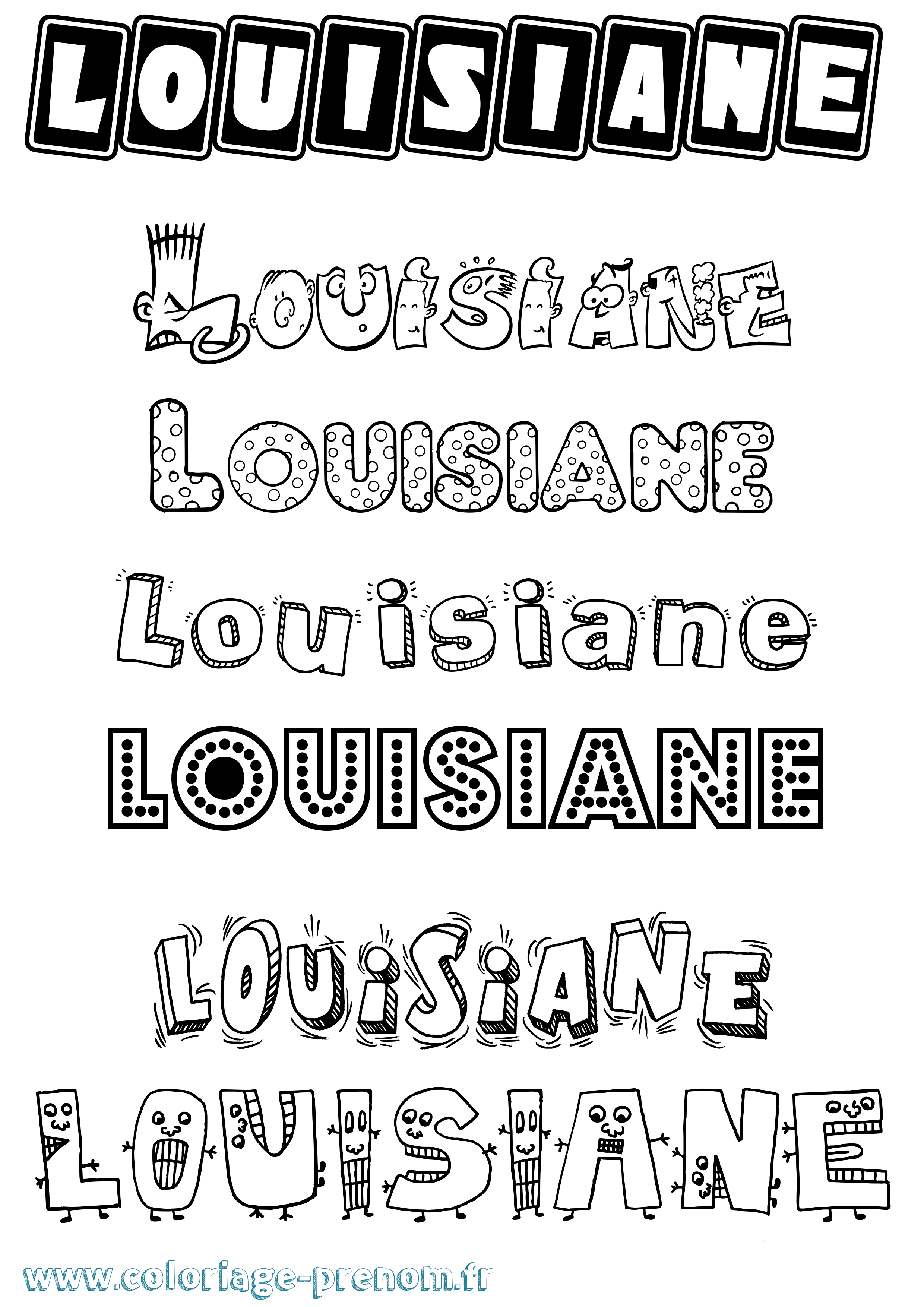 Coloriage Louisiane Fun Coloriage prénom Louisiane Fun