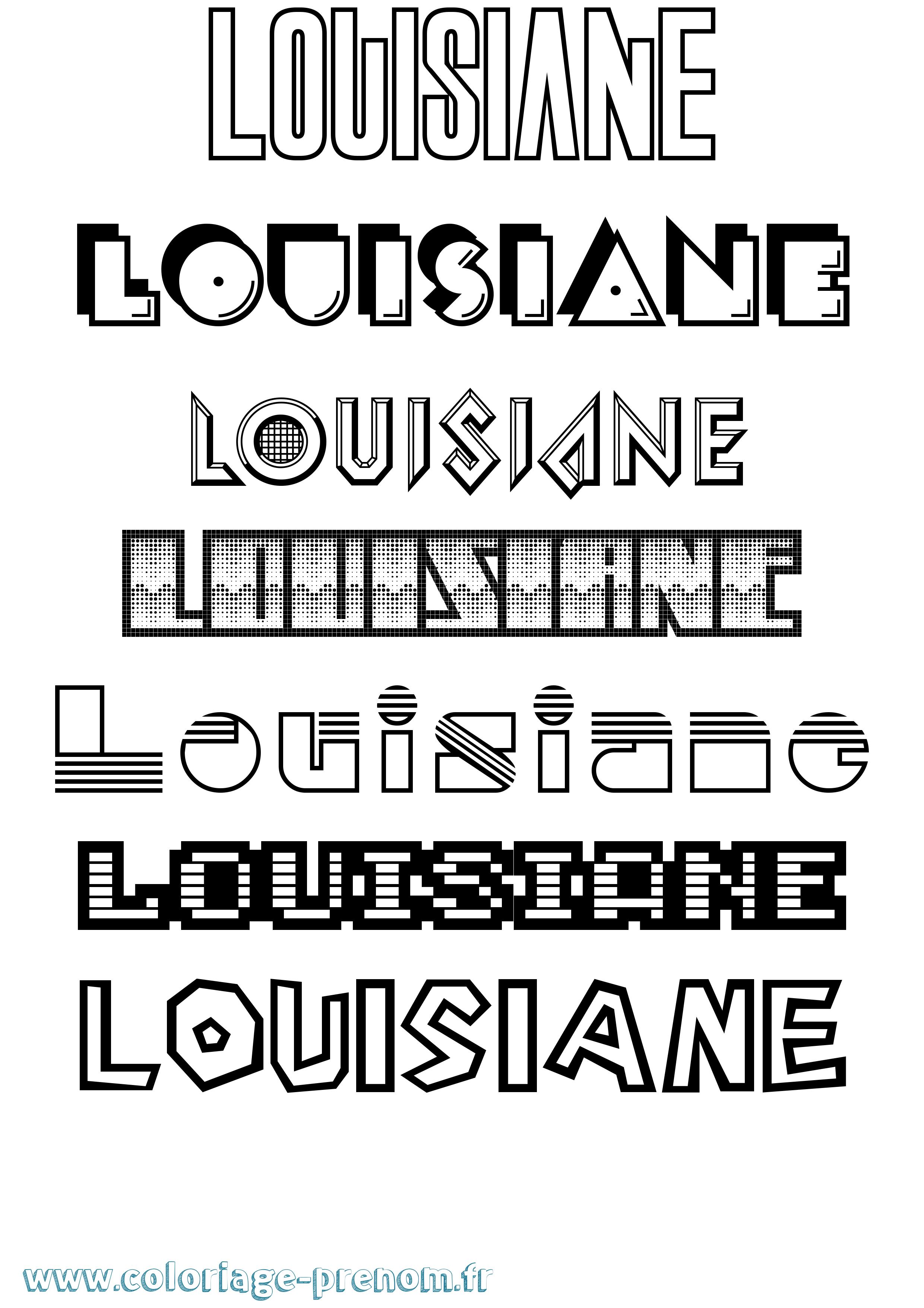 Coloriage Louisiane Jeux Vidéos Coloriage prénom Louisiane Jeux Vidéos
