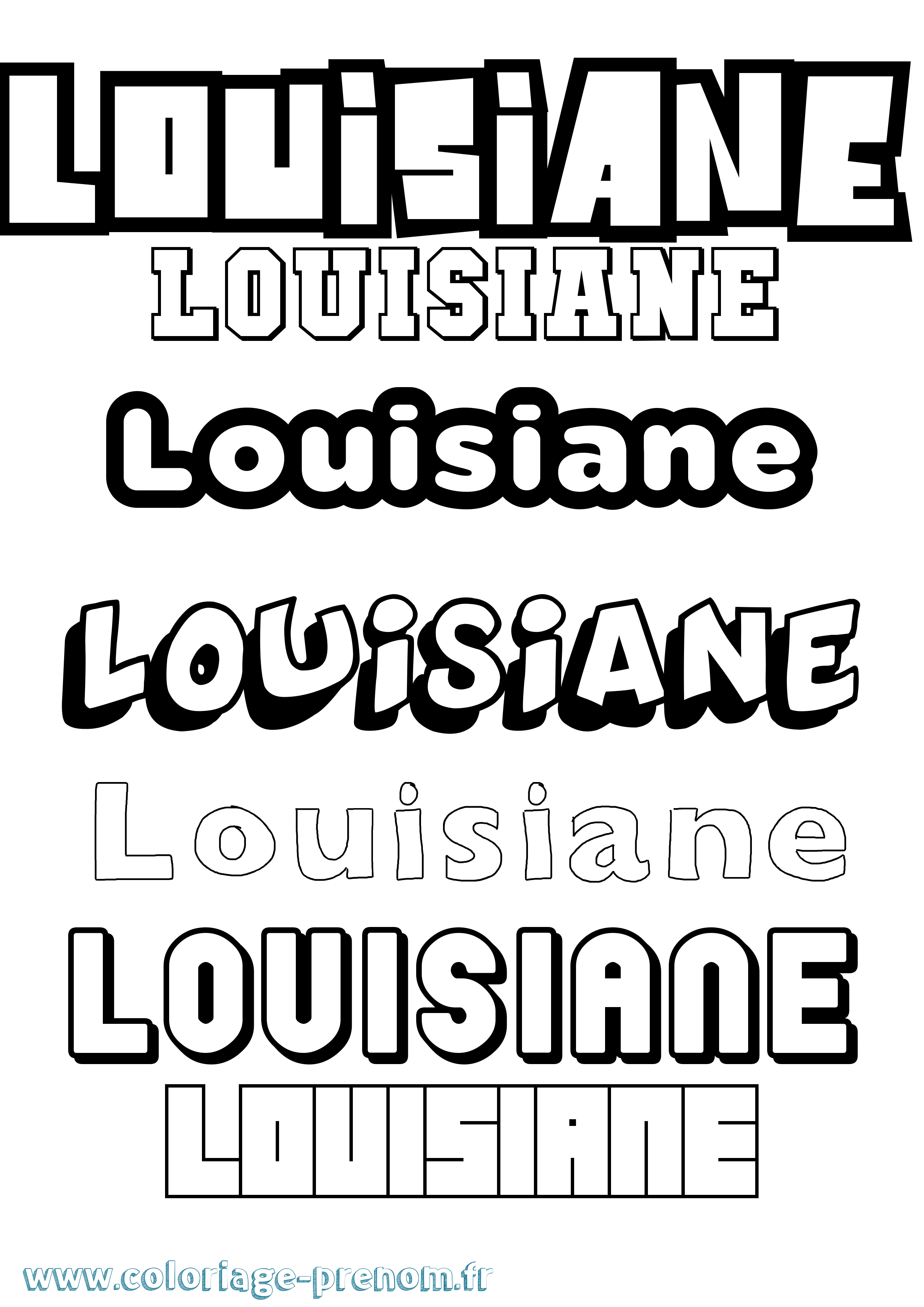 Coloriage Louisiane Simple Coloriage prénom Louisiane Simple