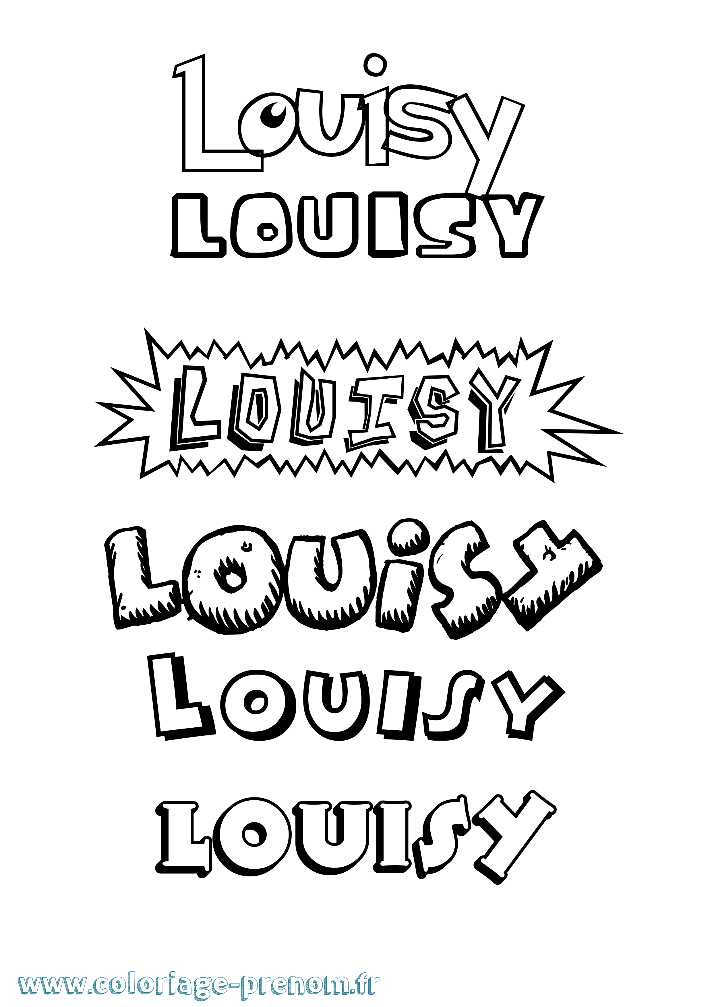 Coloriage Louisy Dessin Animé Coloriage prénom Louisy Dessin Animé