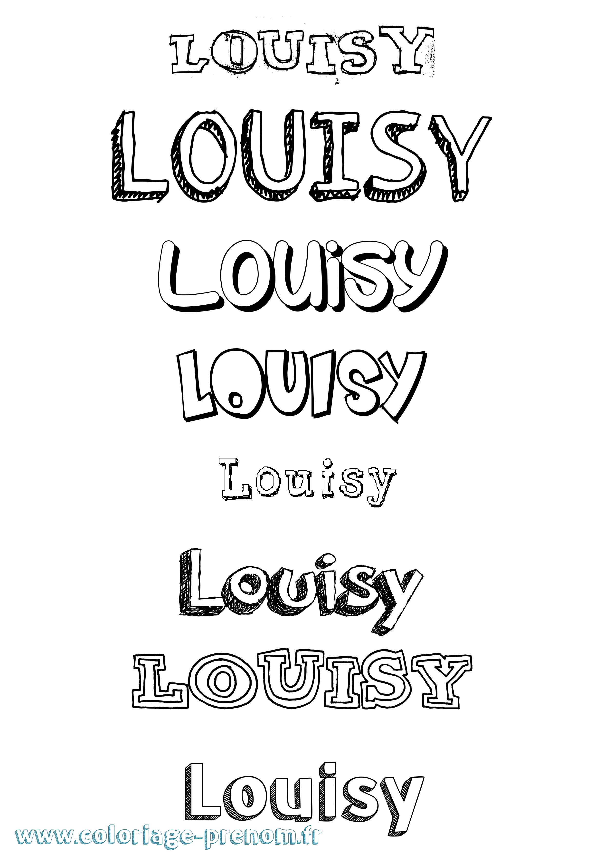 Coloriage Louisy Dessiné Coloriage prénom Louisy Dessiné