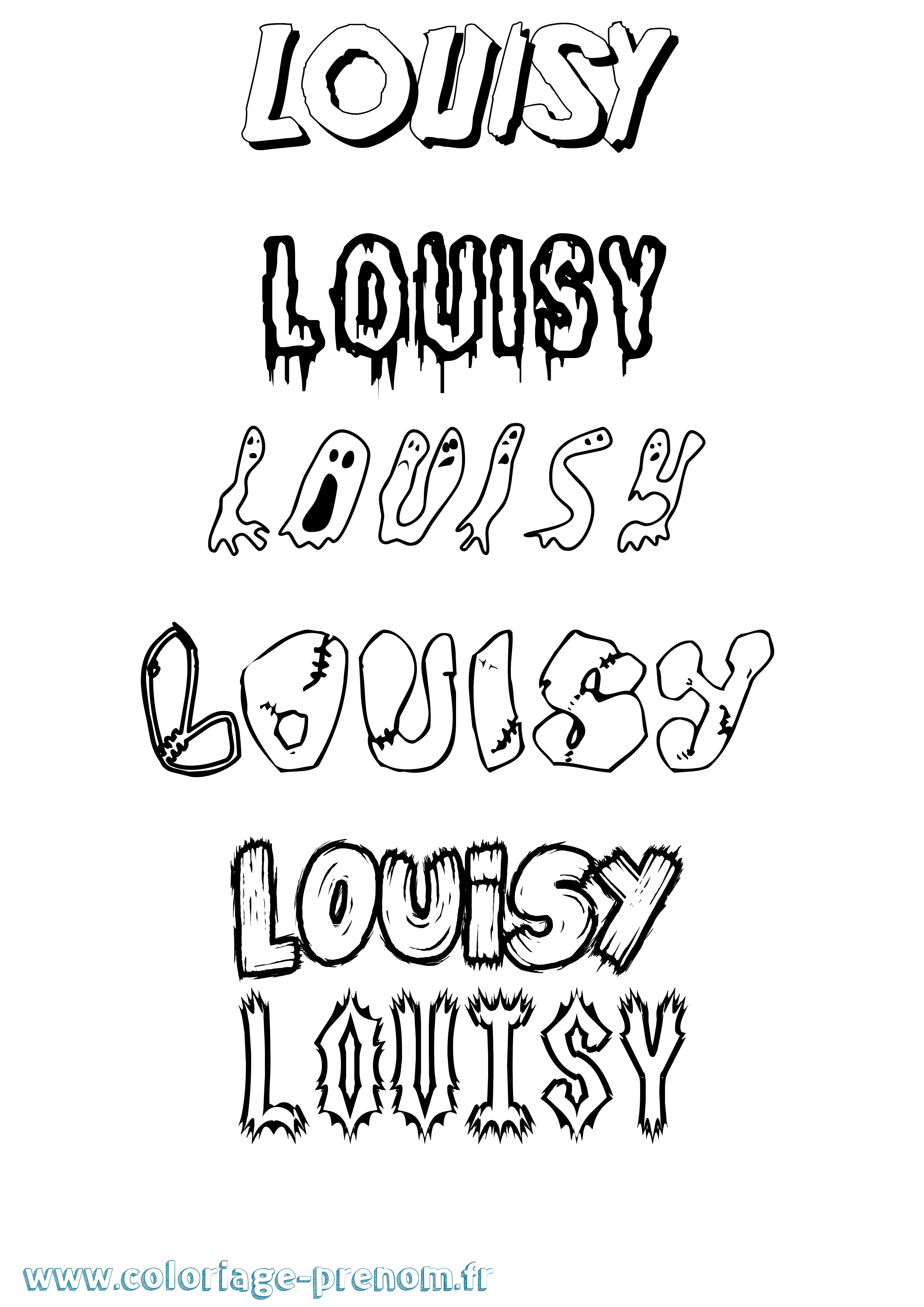 Coloriage Louisy Frisson Coloriage prénom Louisy Frisson