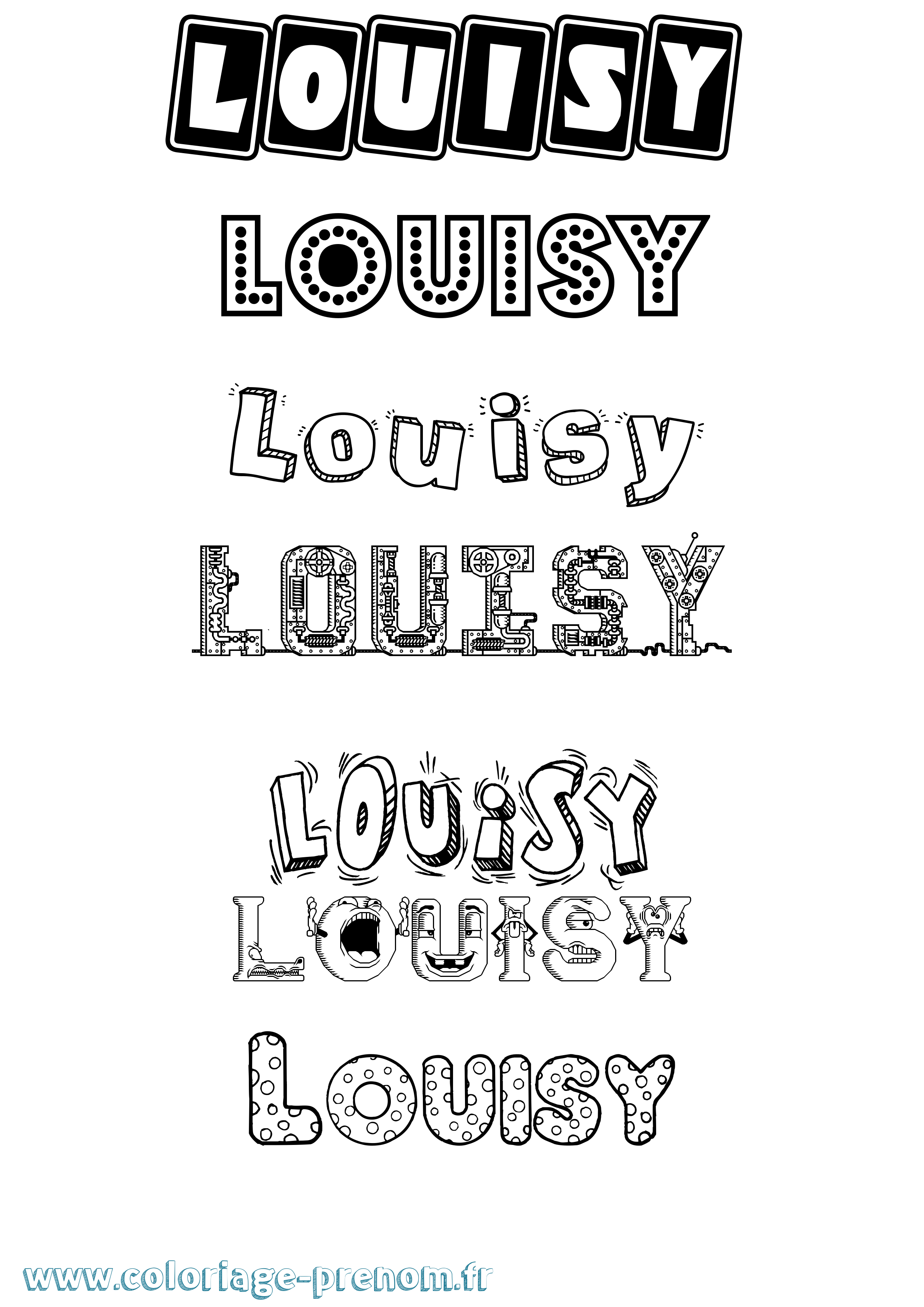 Coloriage Louisy Fun Coloriage prénom Louisy Fun
