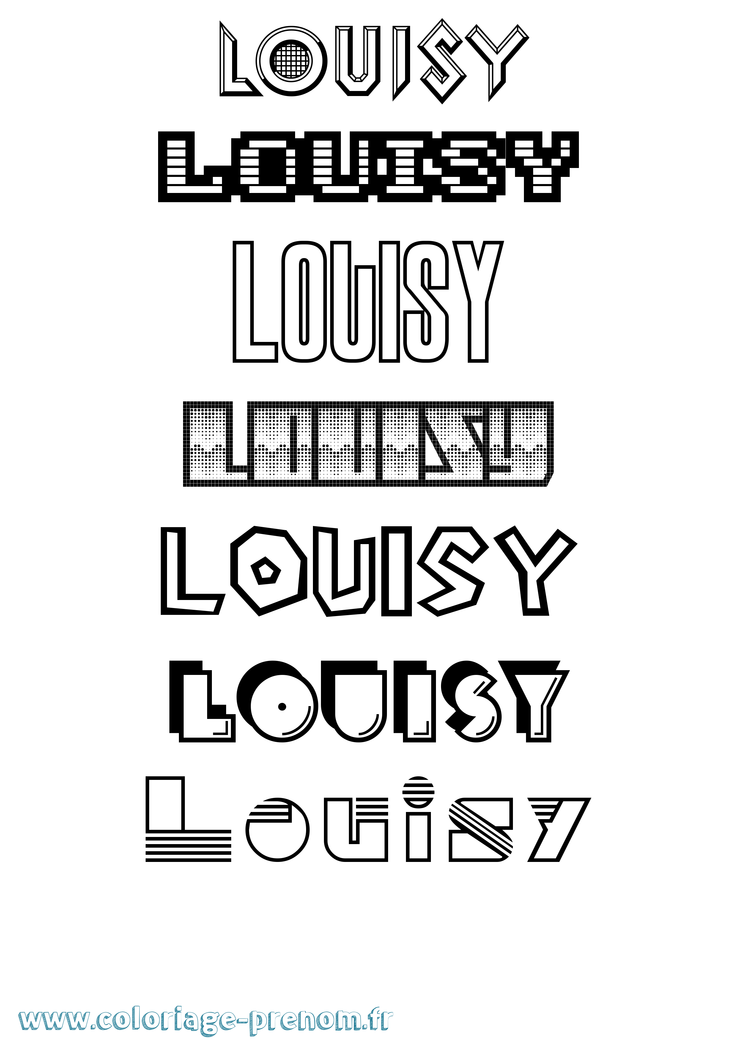 Coloriage Louisy Jeux Vidéos Coloriage prénom Louisy Jeux Vidéos