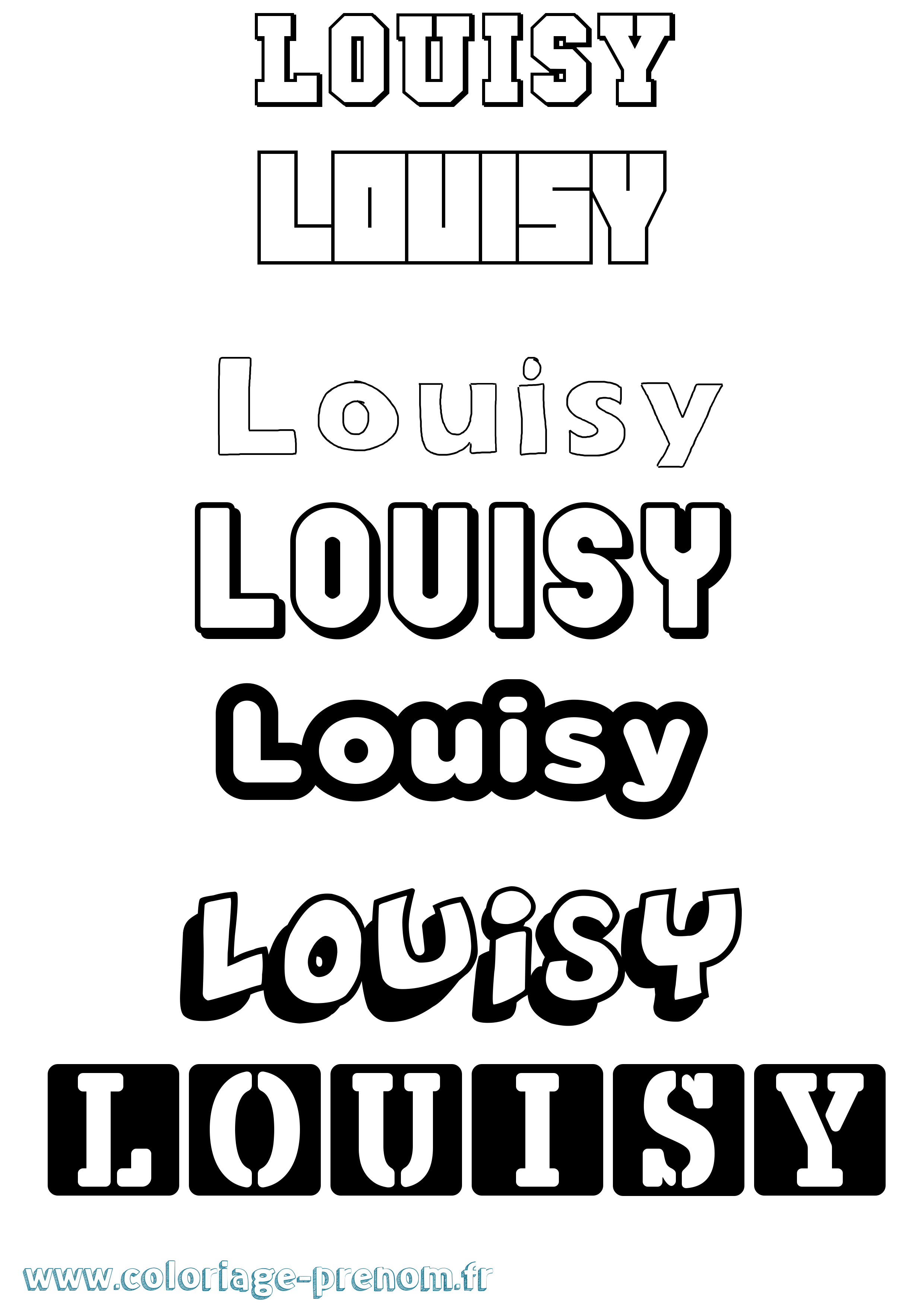 Coloriage Louisy Simple Coloriage prénom Louisy Simple