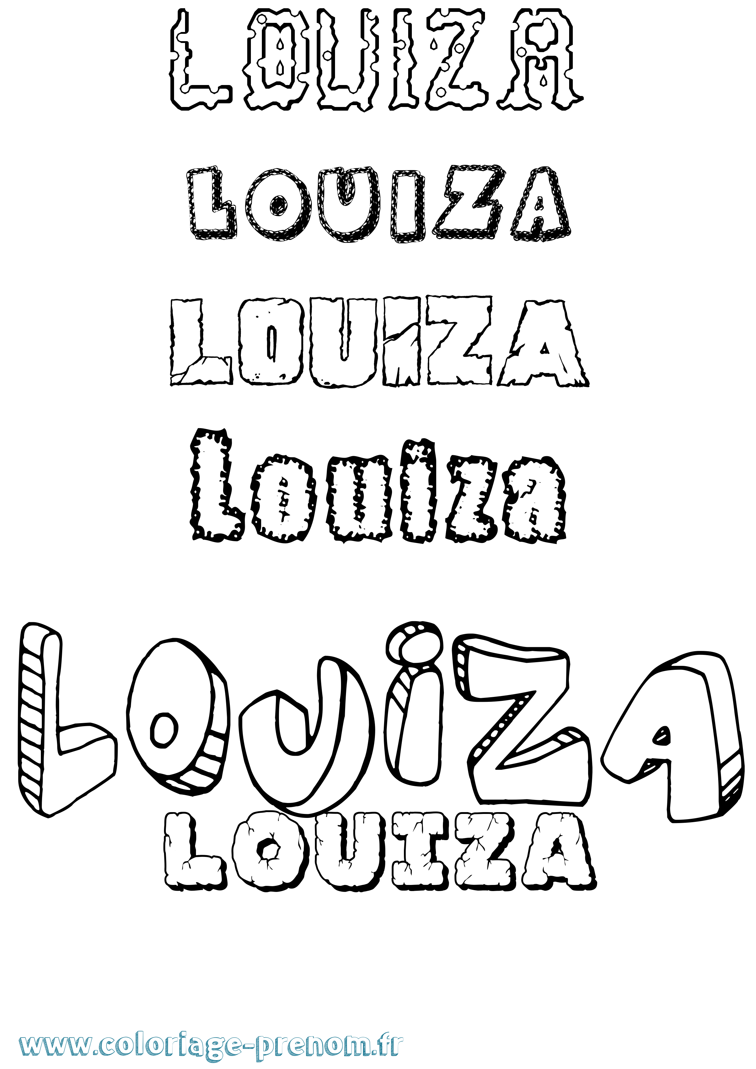 Coloriage Louiza Destructuré Coloriage prénom Louiza Destructuré
