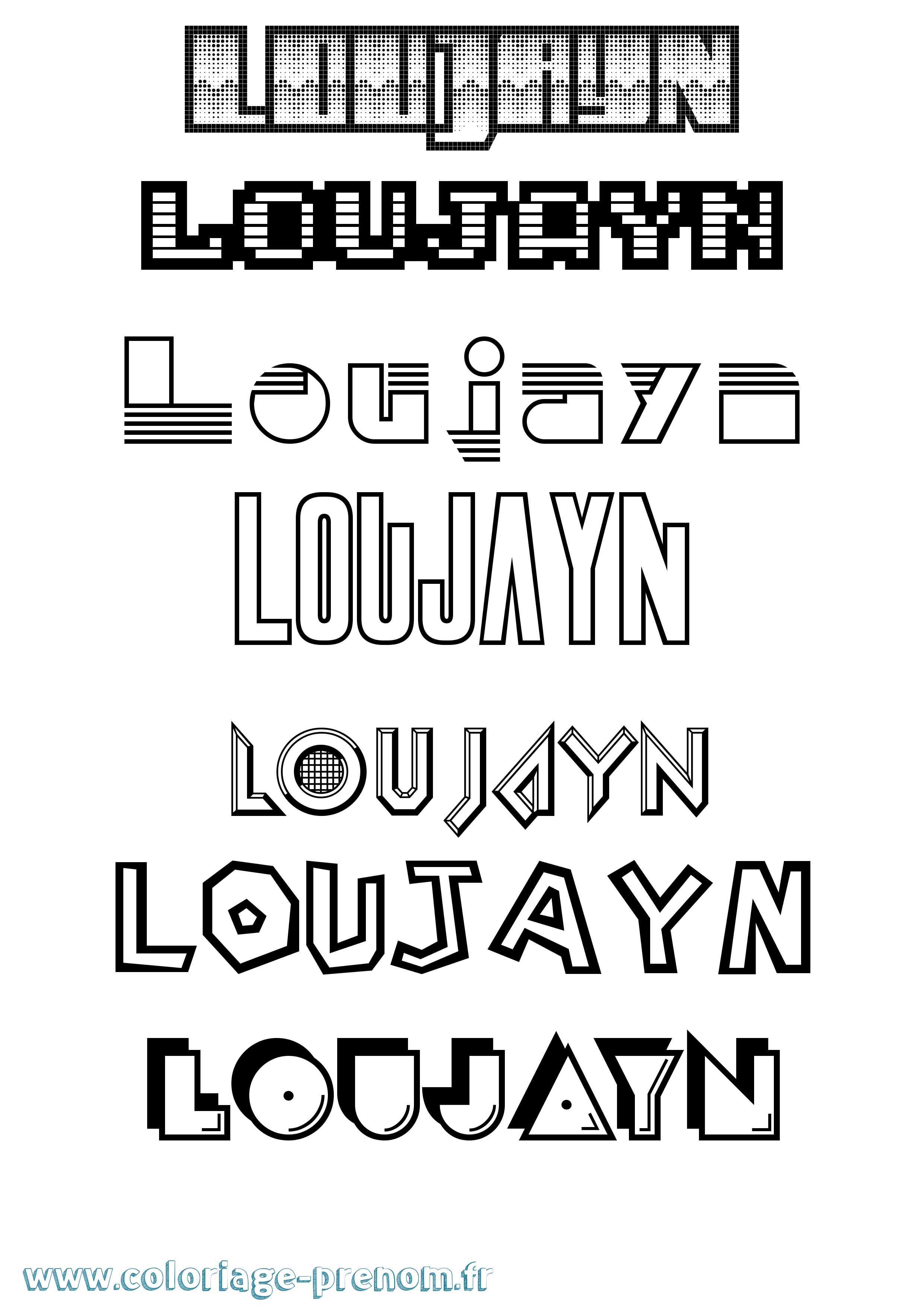 Coloriage Loujayn Jeux Vidéos Coloriage prénom Loujayn Jeux Vidéos