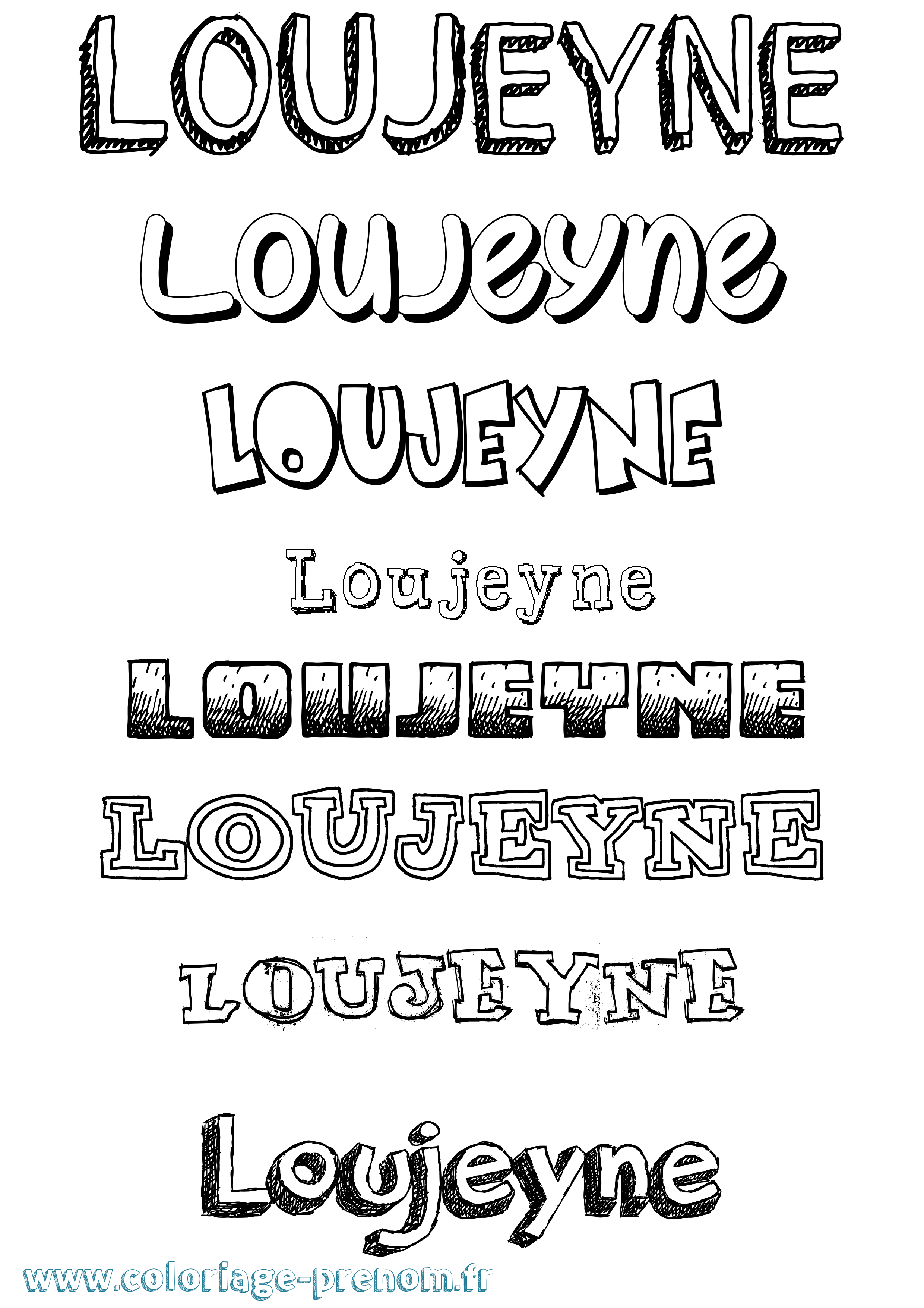 Coloriage Loujeyne Dessiné Coloriage prénom Loujeyne Dessiné