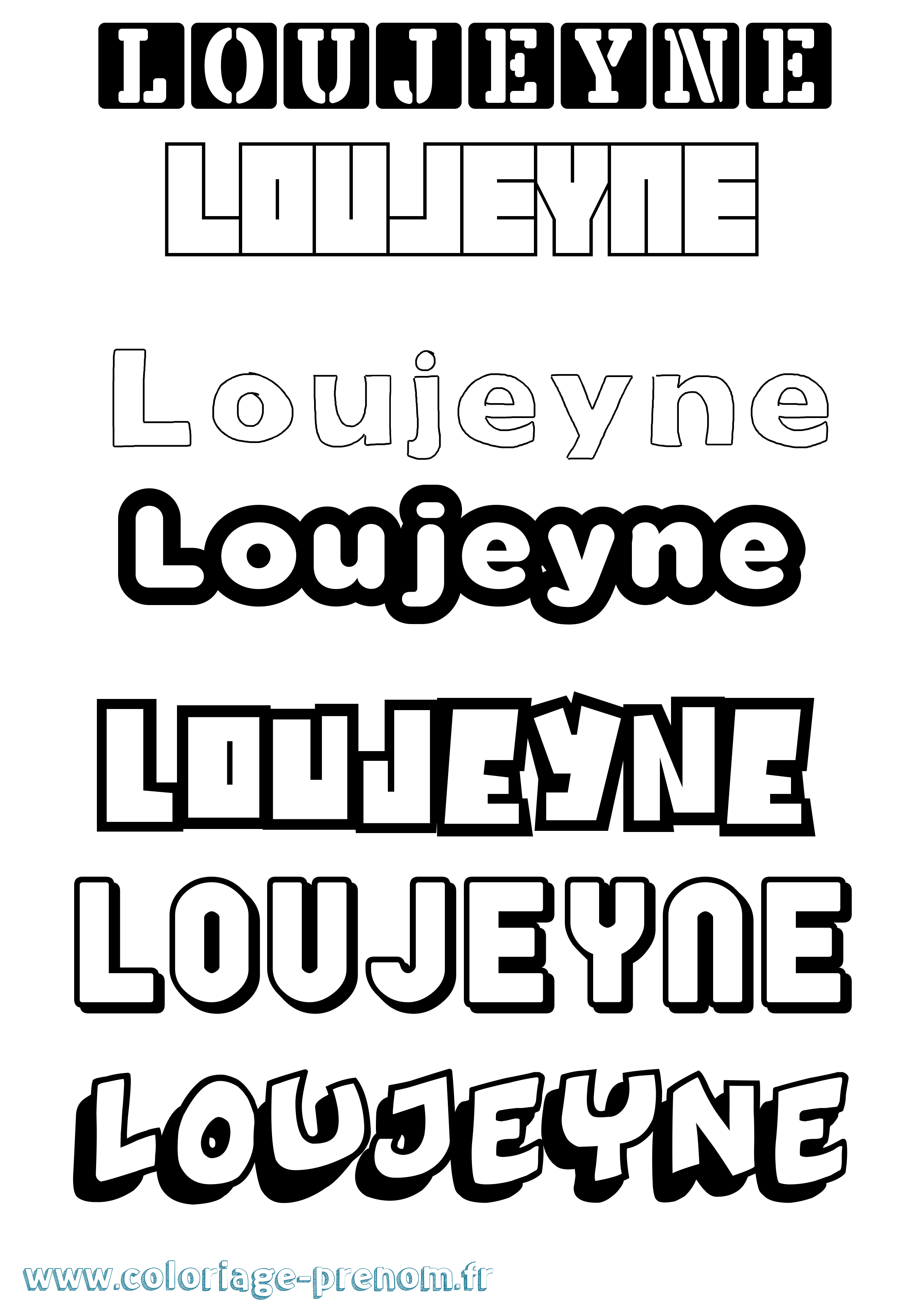 Coloriage Loujeyne Simple Coloriage prénom Loujeyne Simple