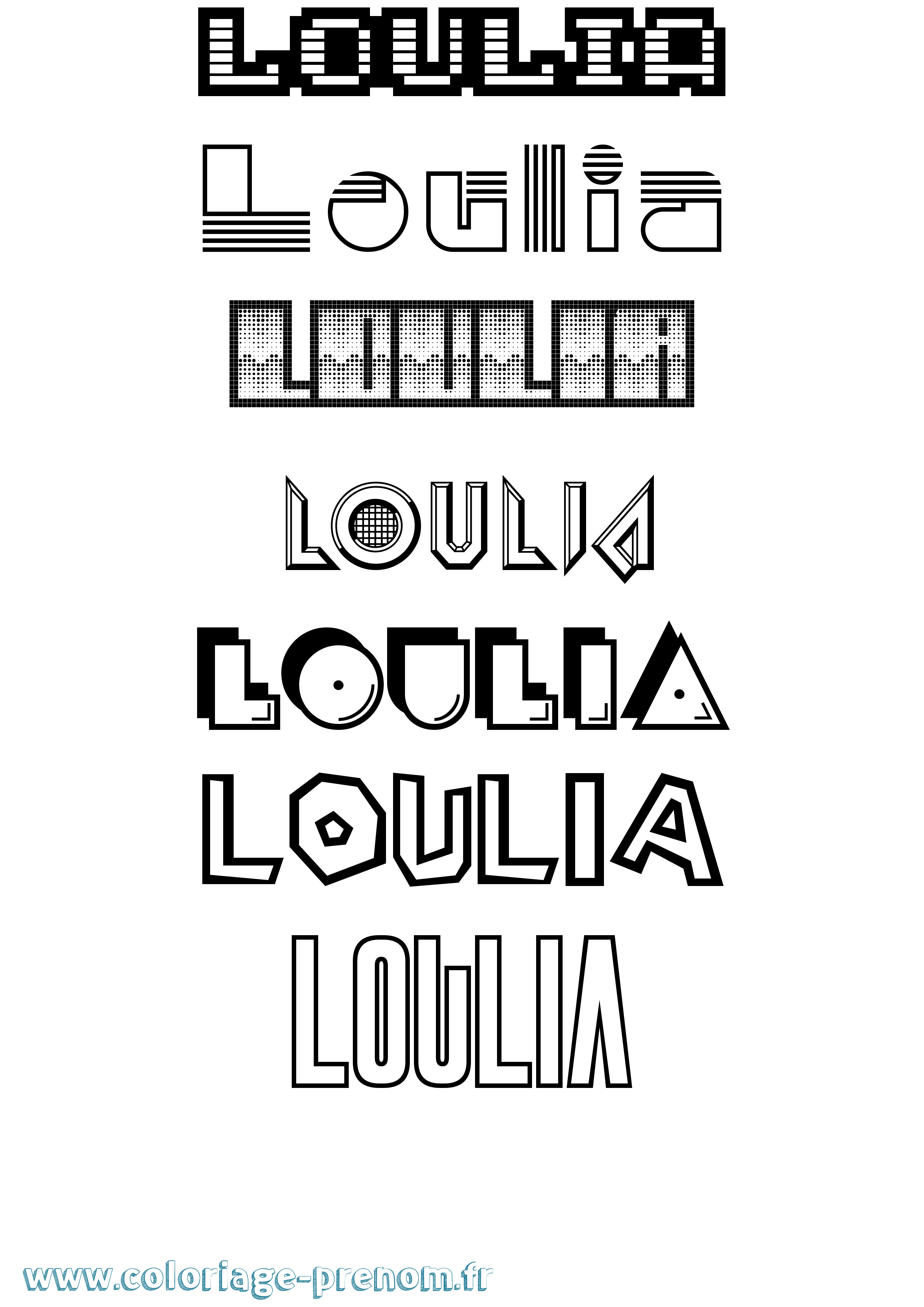Coloriage Loulia Jeux Vidéos Coloriage prénom Loulia Jeux Vidéos