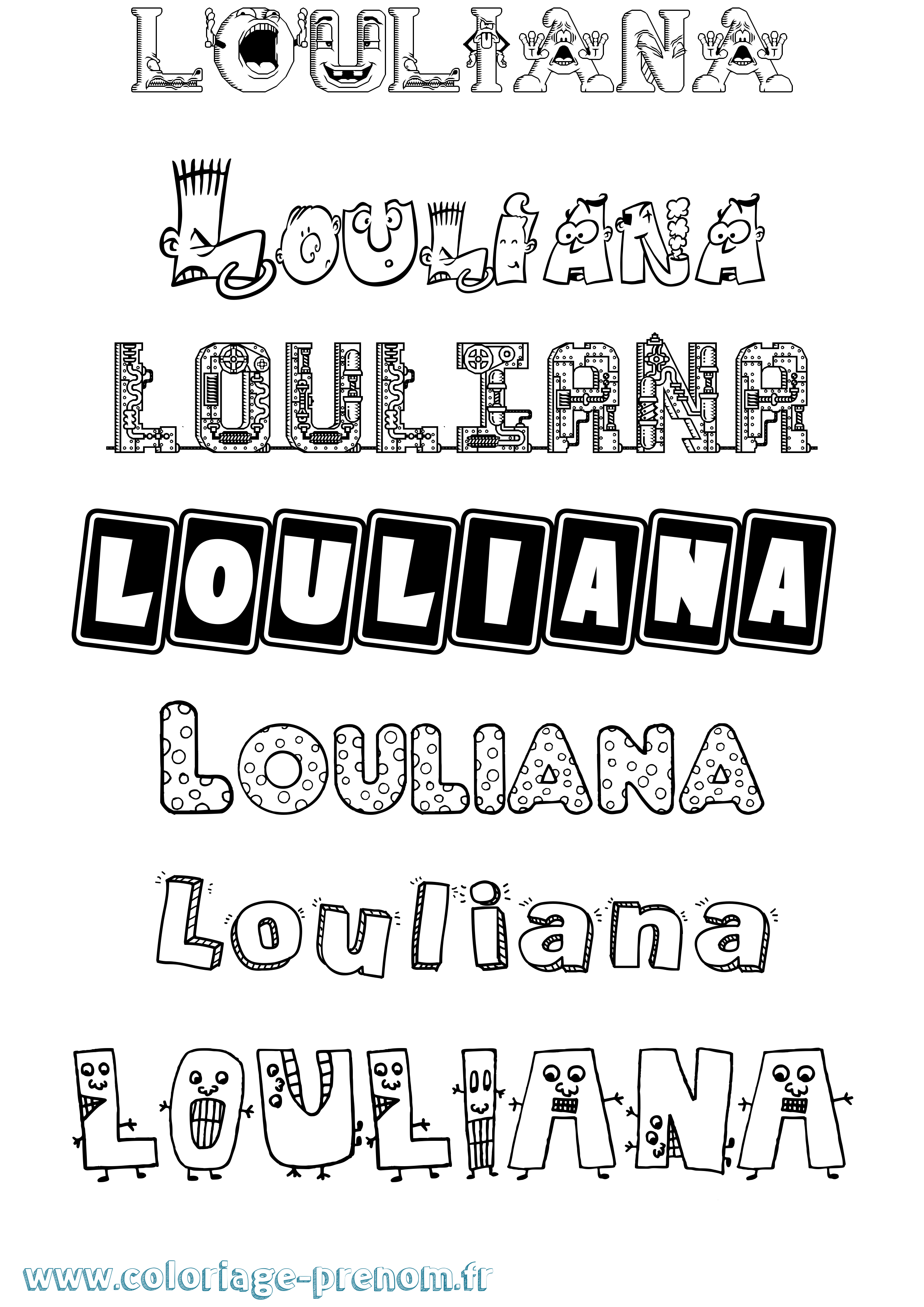 Coloriage Louliana Fun Coloriage prénom Louliana Fun