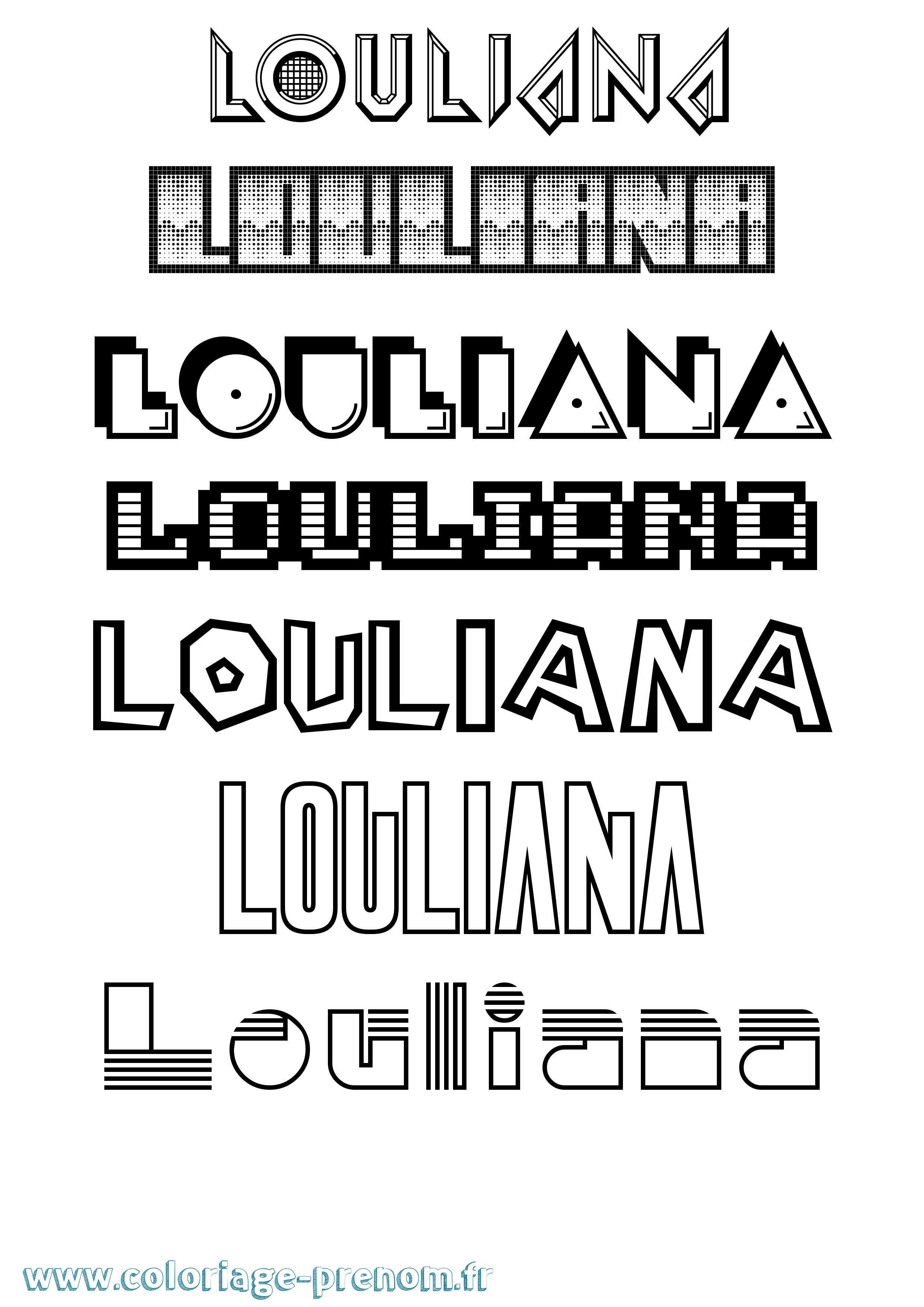 Coloriage Louliana Jeux Vidéos Coloriage prénom Louliana Jeux Vidéos