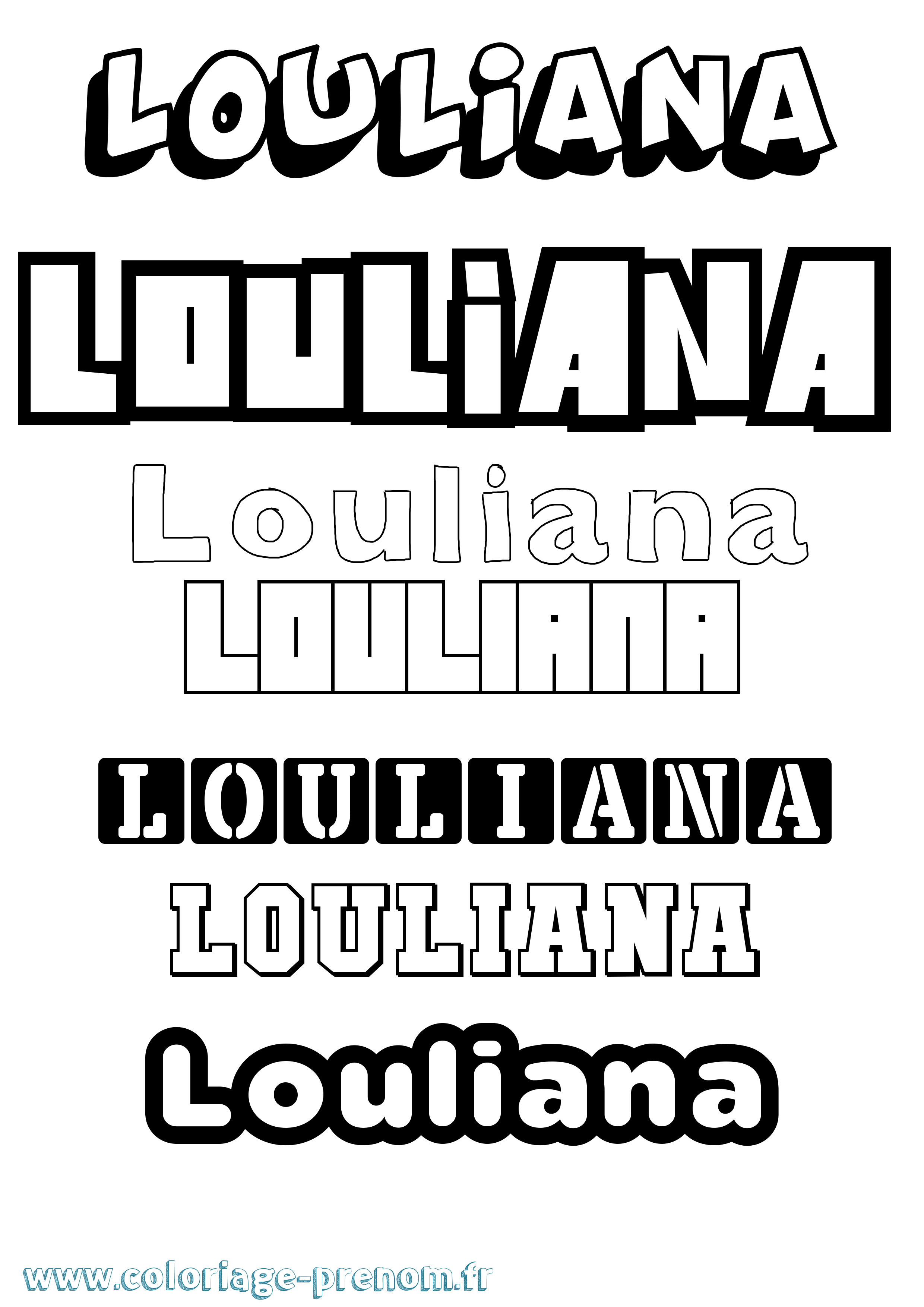 Coloriage Louliana Simple Coloriage prénom Louliana Simple