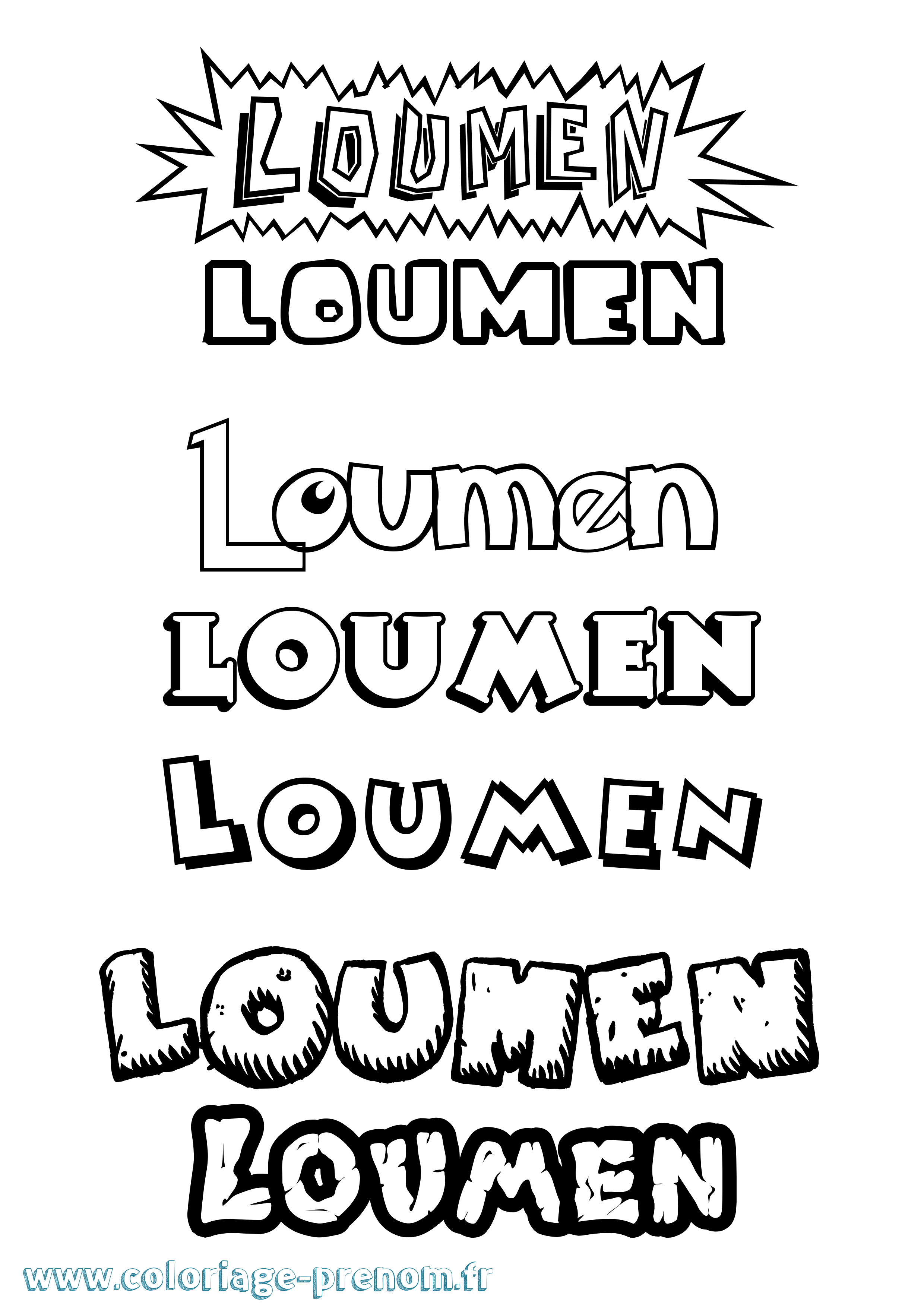 Coloriage Loumen Dessin Animé Coloriage prénom Loumen Dessin Animé