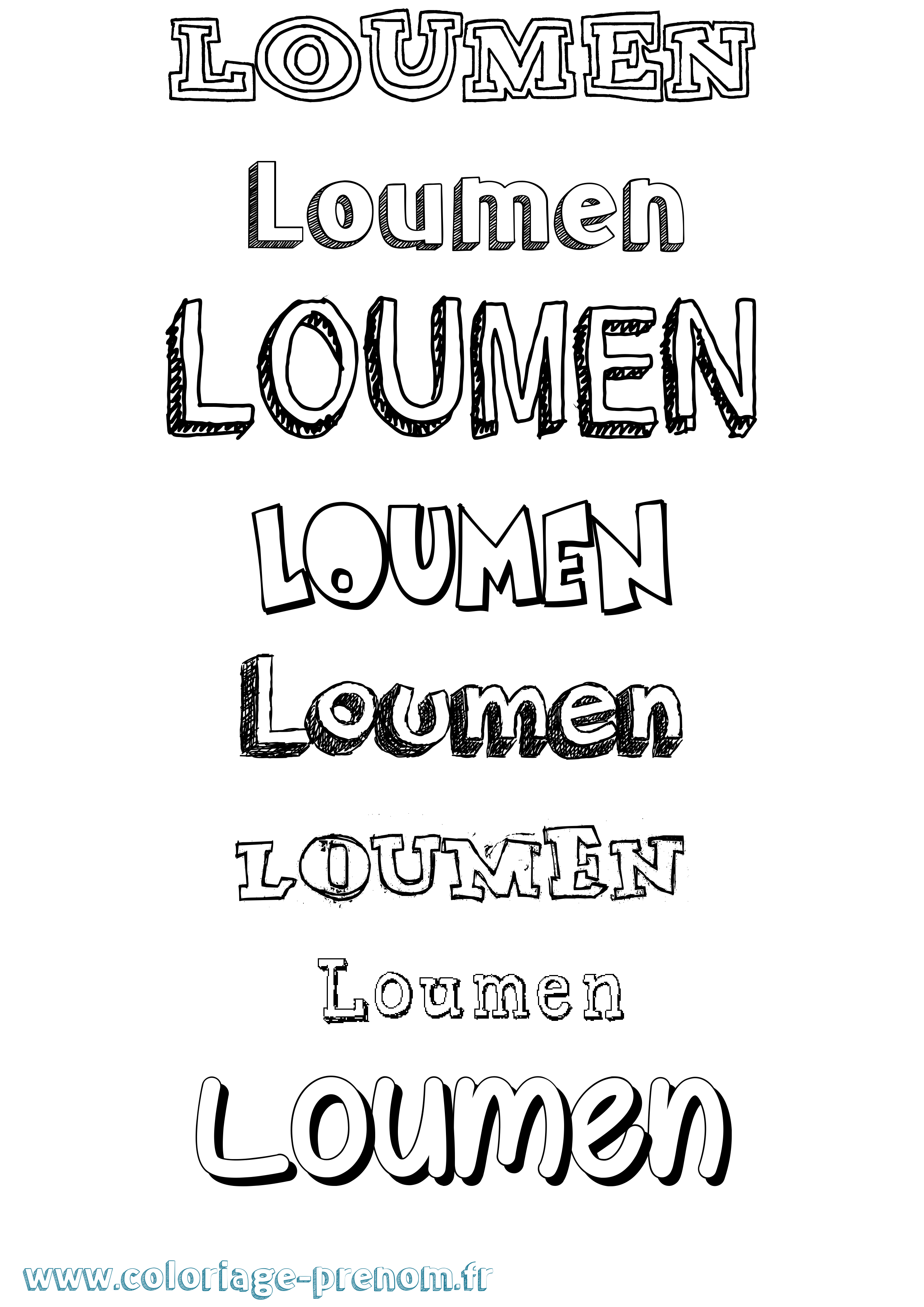 Coloriage Loumen Dessiné Coloriage prénom Loumen Dessiné