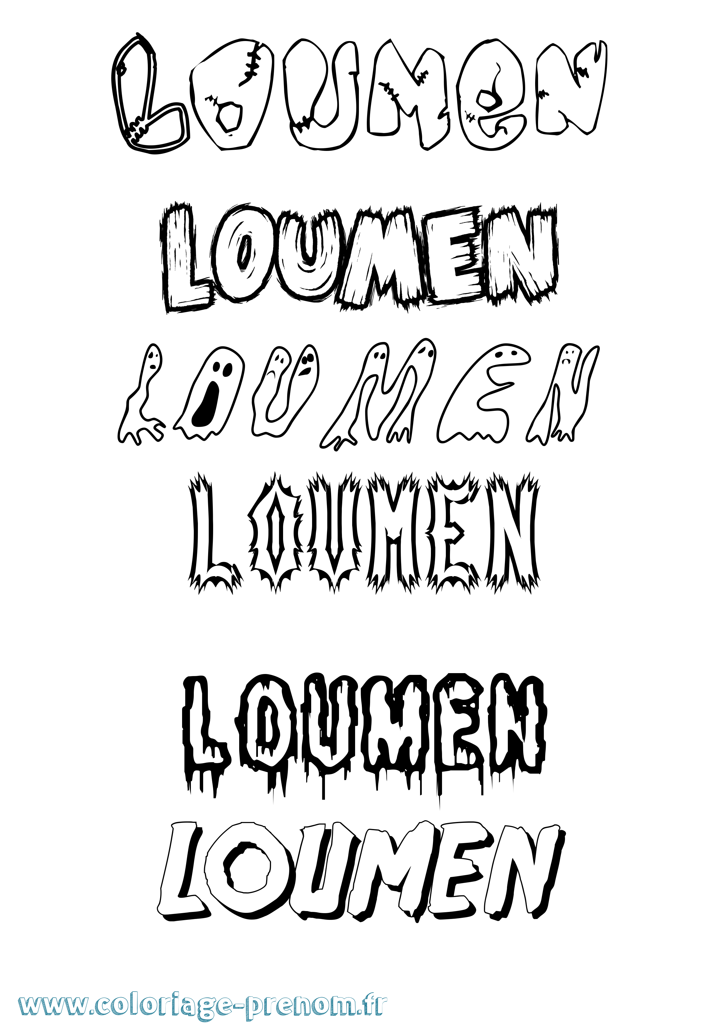 Coloriage Loumen Frisson Coloriage prénom Loumen Frisson