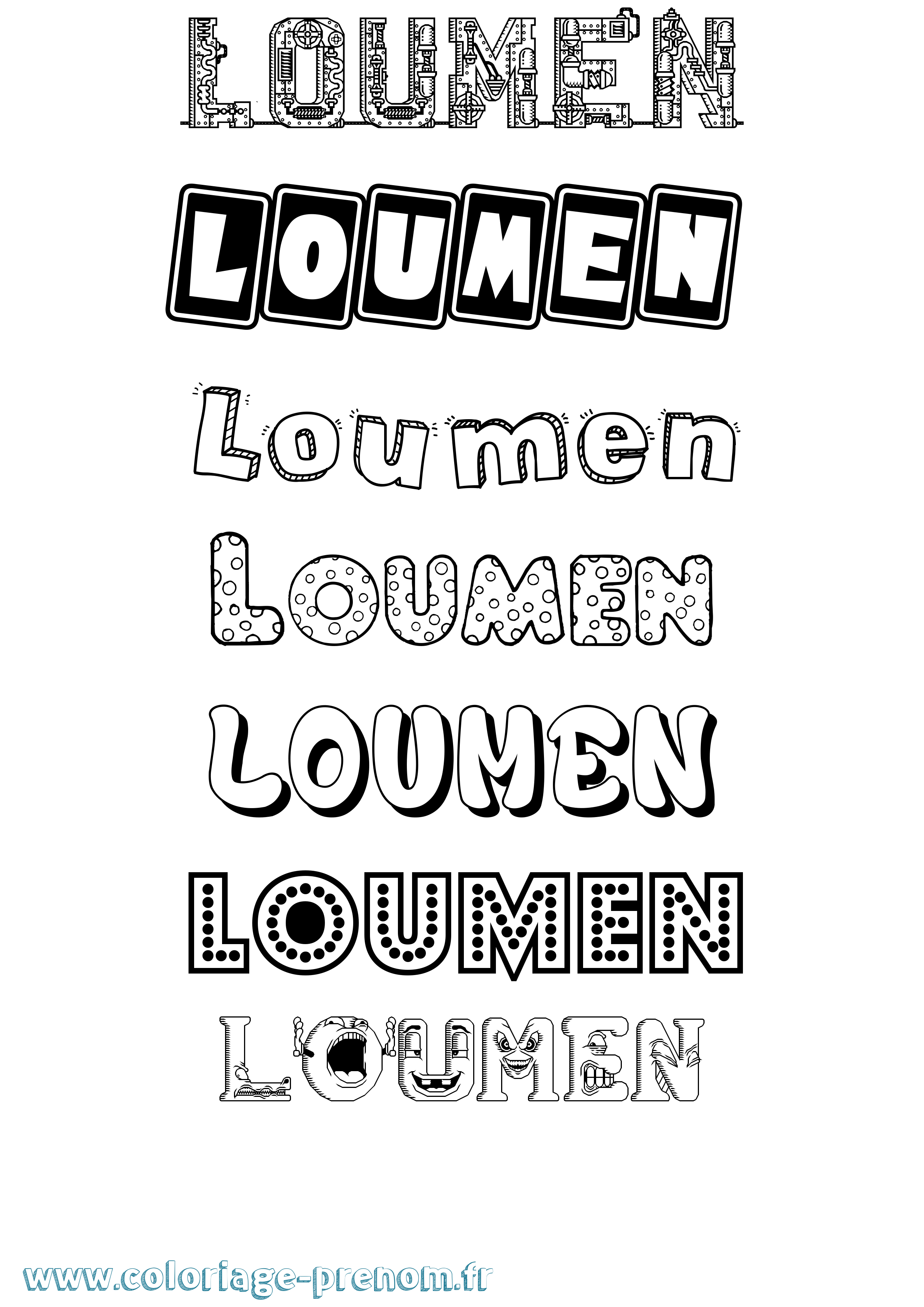 Coloriage Loumen Fun Coloriage prénom Loumen Fun