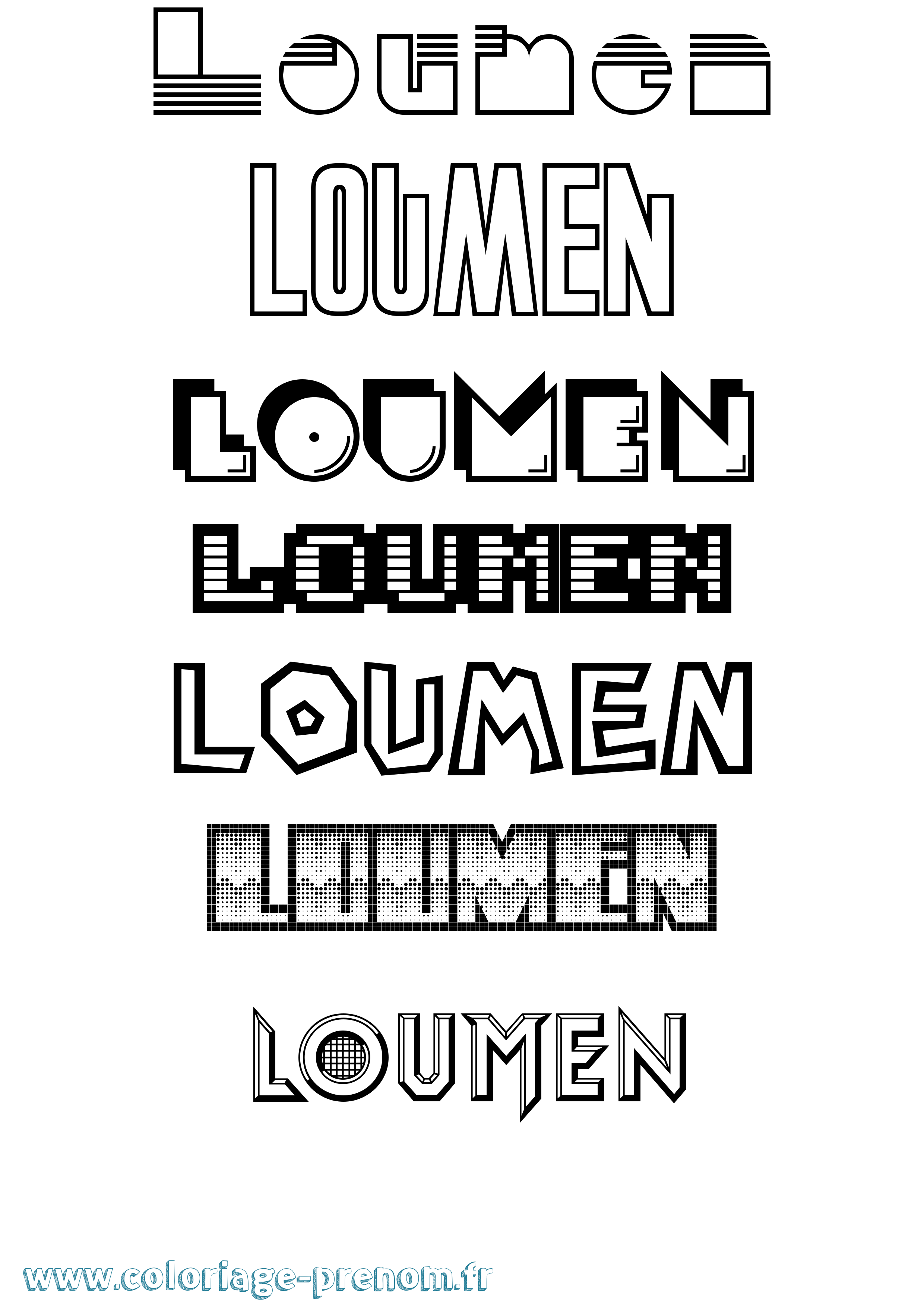 Coloriage Loumen Jeux Vidéos Coloriage prénom Loumen Jeux Vidéos