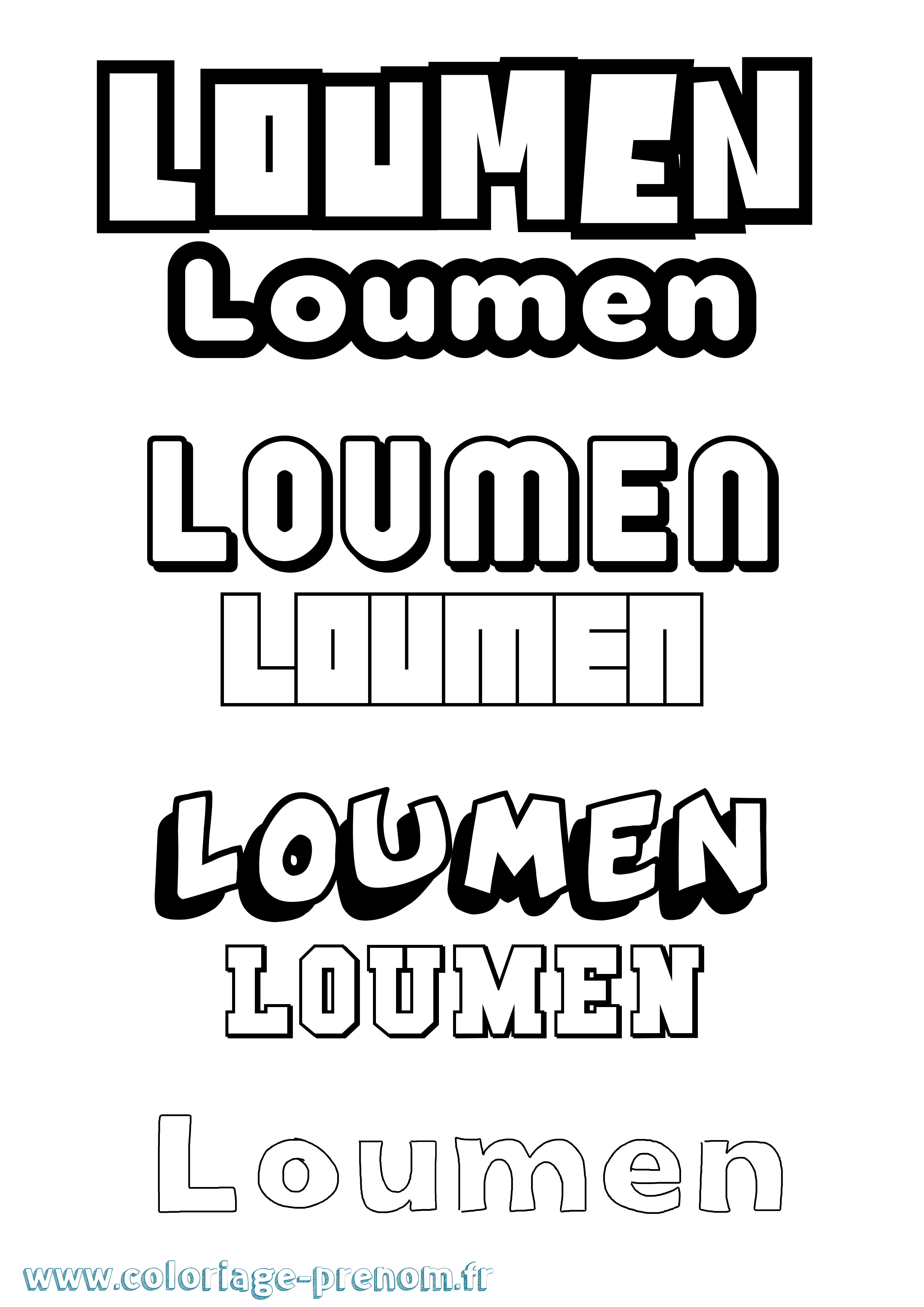Coloriage Loumen Simple Coloriage prénom Loumen Simple