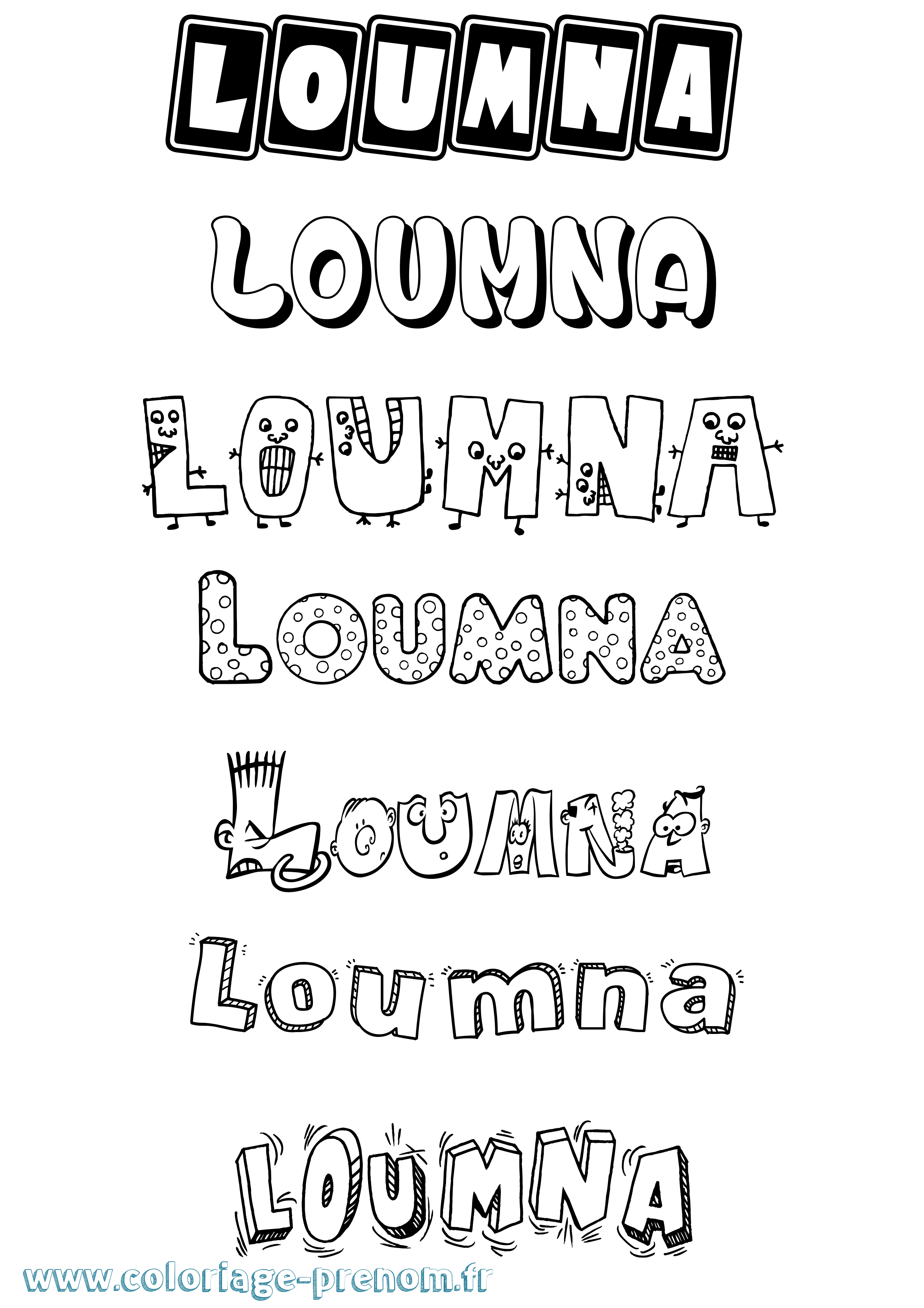 Coloriage Loumna Fun Coloriage prénom Loumna Fun