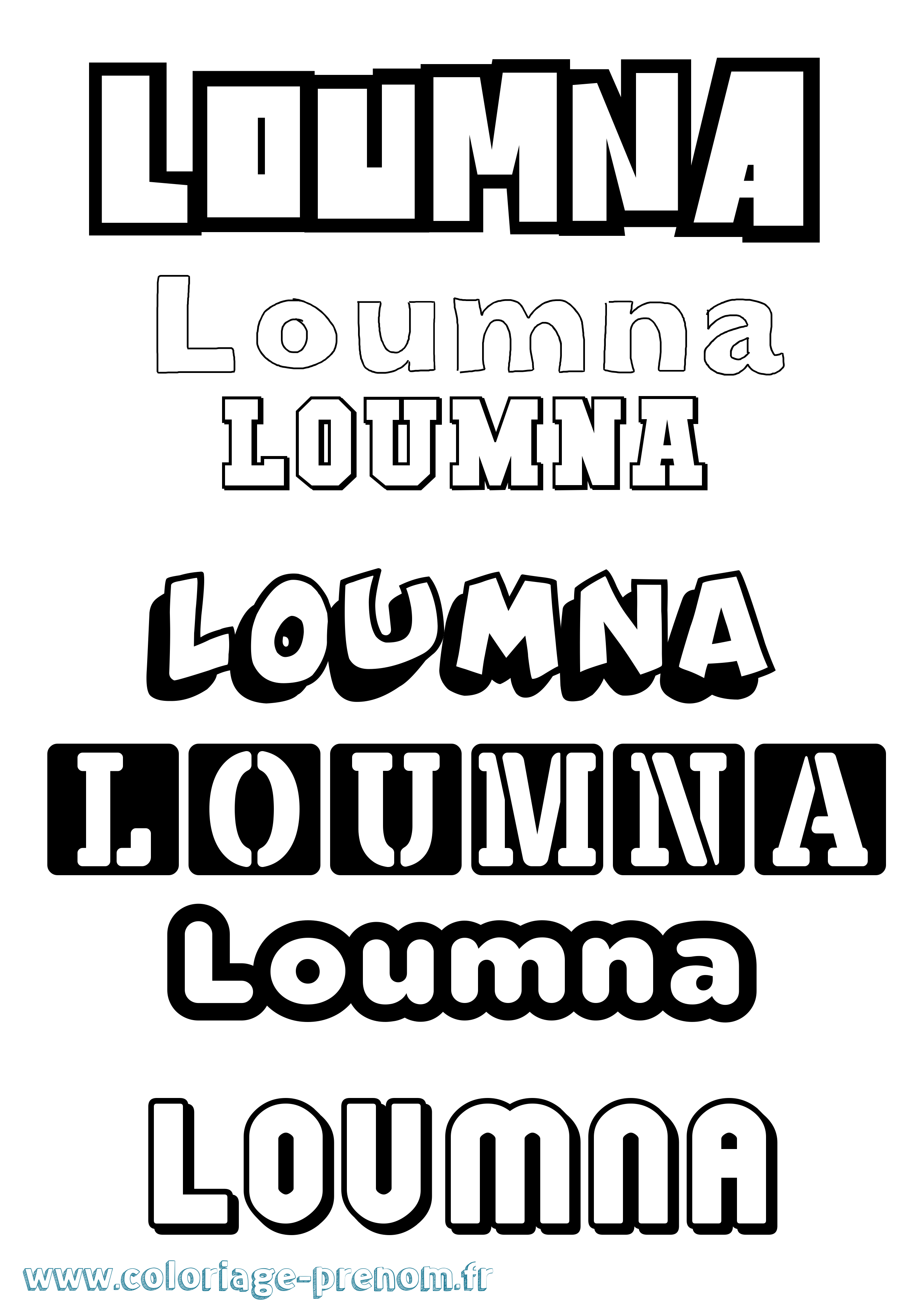 Coloriage Loumna Simple Coloriage prénom Loumna Simple