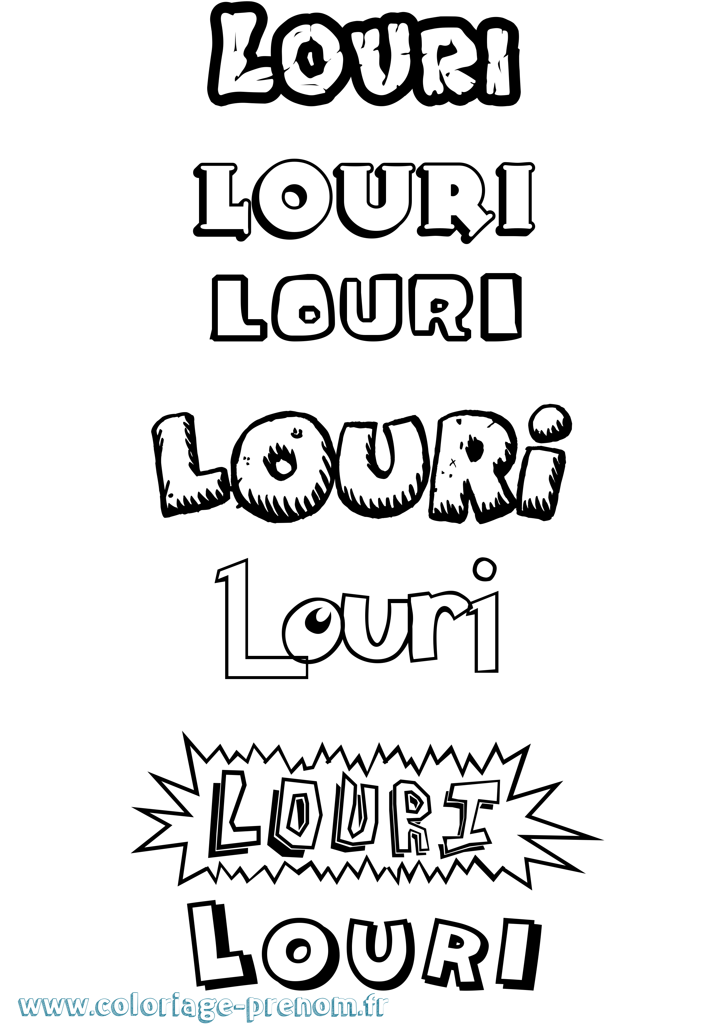 Coloriage Louri Dessin Animé Coloriage prénom Louri Dessin Animé