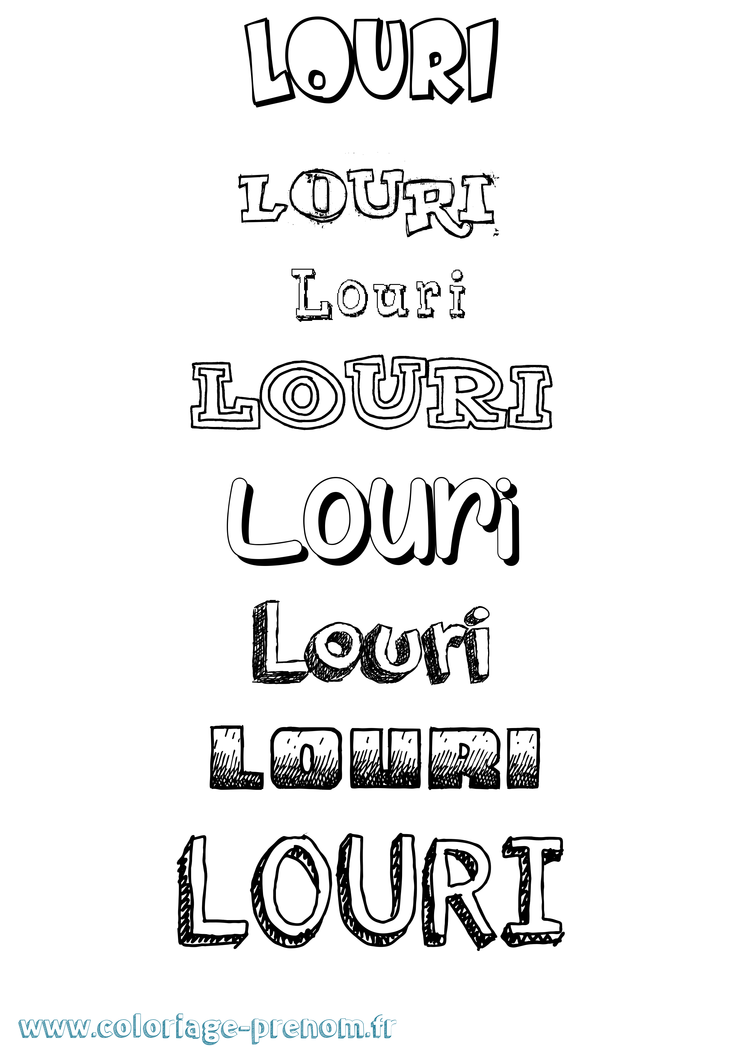 Coloriage Louri Dessiné Coloriage prénom Louri Dessiné